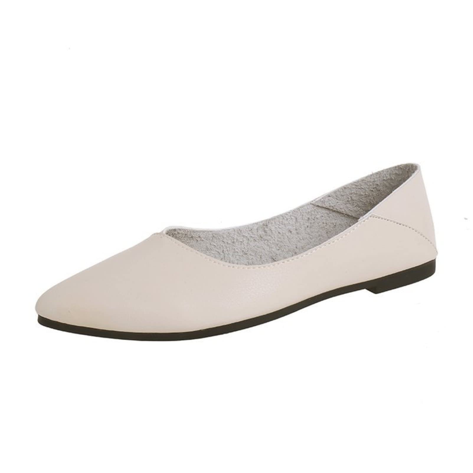Women's Non-Slip Pointed Toe Ballet Flats - Soft Faux Leather Slip-On Walking Shoes for Work, Office & Daily Comfort | Casual Closed Toe Flats for Women