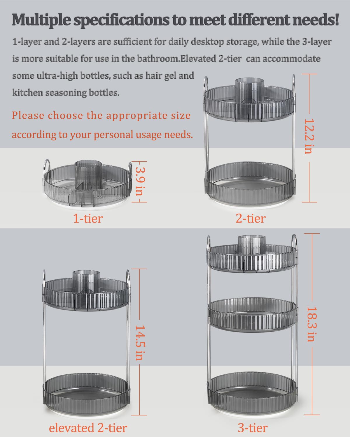 360° Rotating Makeup Organizer - Bathroom Counter & Skincare Storage Organizer with Spinning Base | Perfect for Vanity, Dresser, and Cosmetic Display