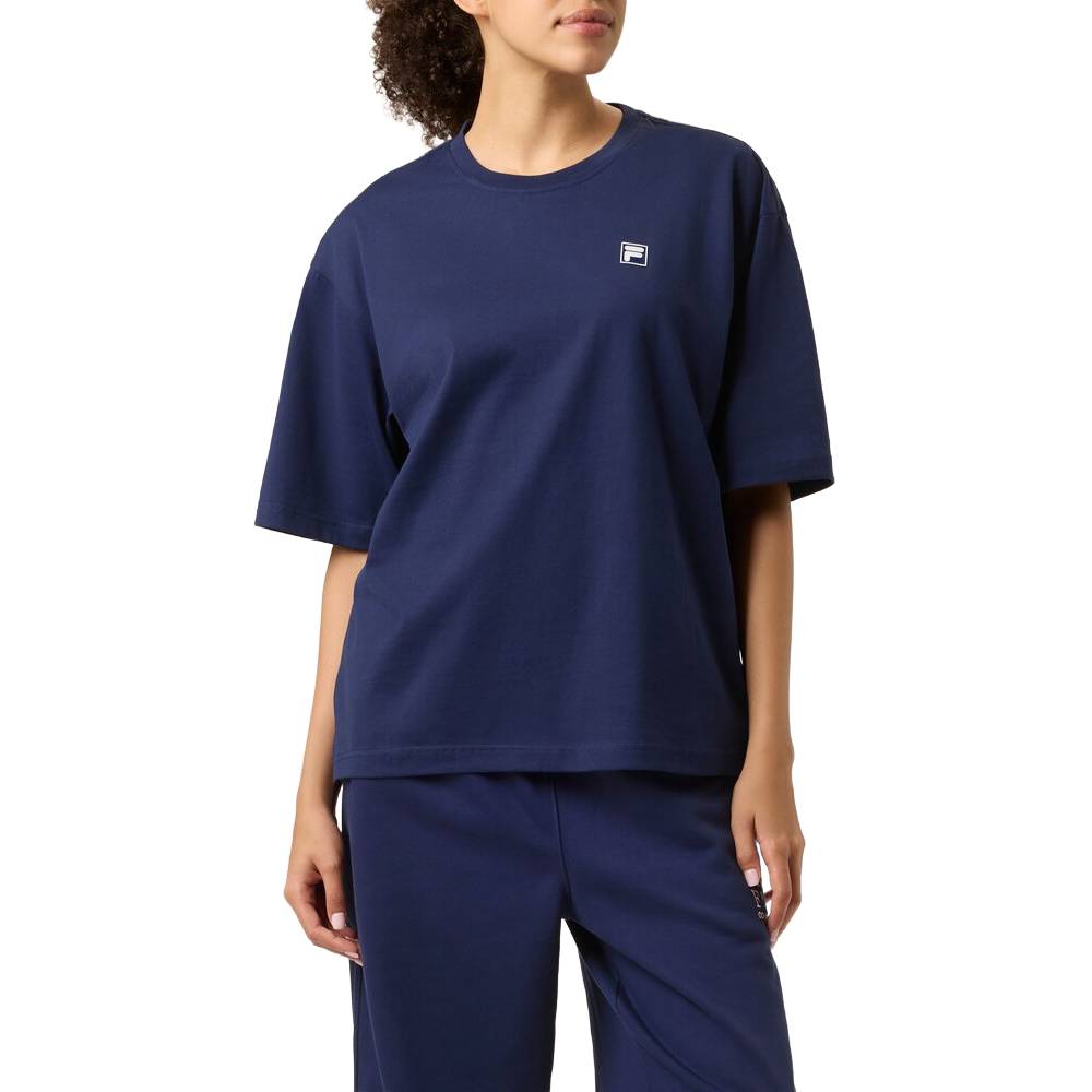 Fila Unisex Country Club Racquet Box Tee Top - Comfortable Cotton T-Shirt for Tennis & Casual Wear (Fila Navy) - Perfect for Sports, Gym, and Everyday Outfits
