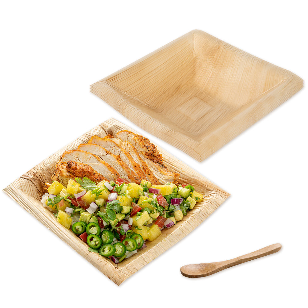 Eco-Friendly 12 oz Square Palm Leaf Bowls & 3.5