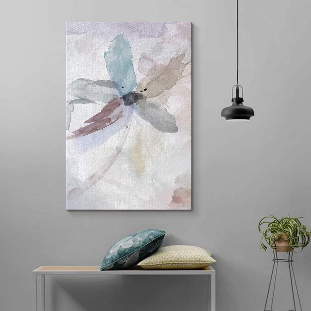 Abstract Flower Giclee Canvas Wall Art - 24x36 Inches Modern Home Decor for Bedroom, Living Room, and House Interior Design