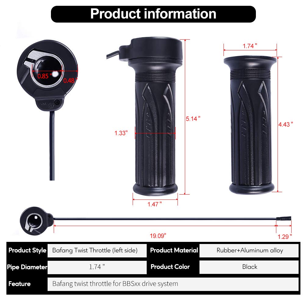 Electric Bike Full Twist Throttle & Thumb Throttle Speed Controller for E-Bike and Scooter - Compatible with Left Hand Installation | Perfect for Commuting, Off-Road Adventures & Urban Riding