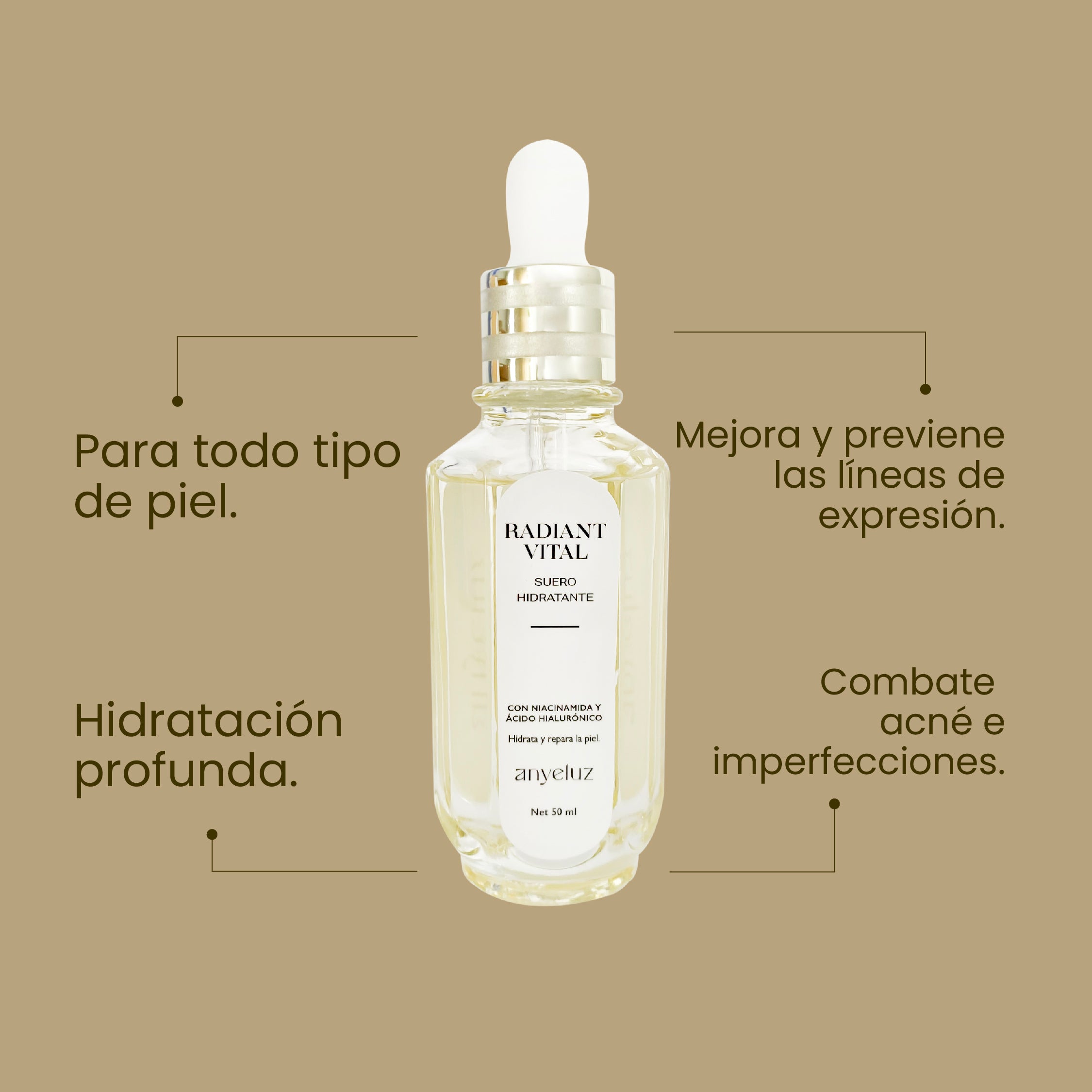 Radiant Anyeluz Hydrating Serum - Brightening & Moisturizing Facial Treatment for Glowing Skin | Day & Night Use for Dry, Dull Skin