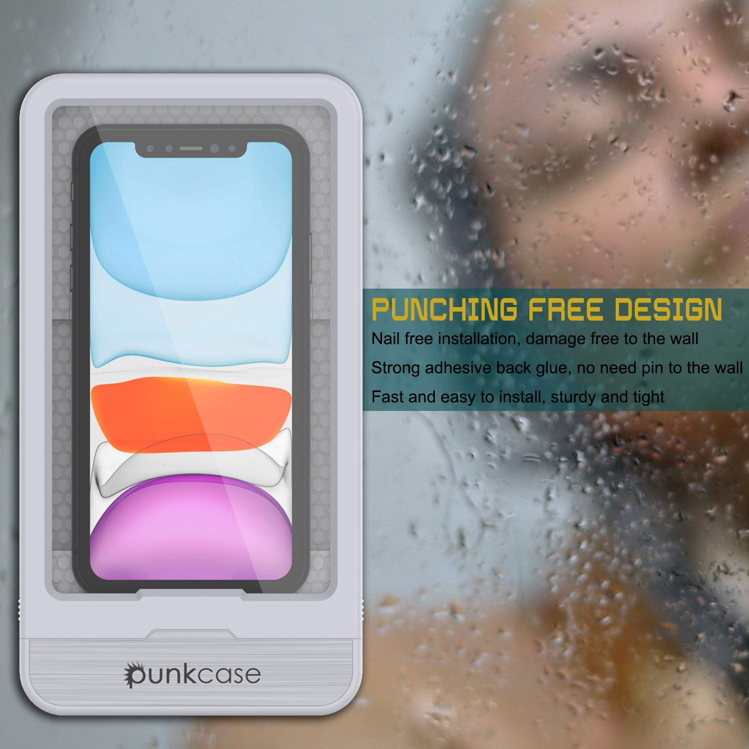 **PunkCase Universal Waterproof Shower Phone Holder - Full Touch Screen Control for All Phones Up to 6.7