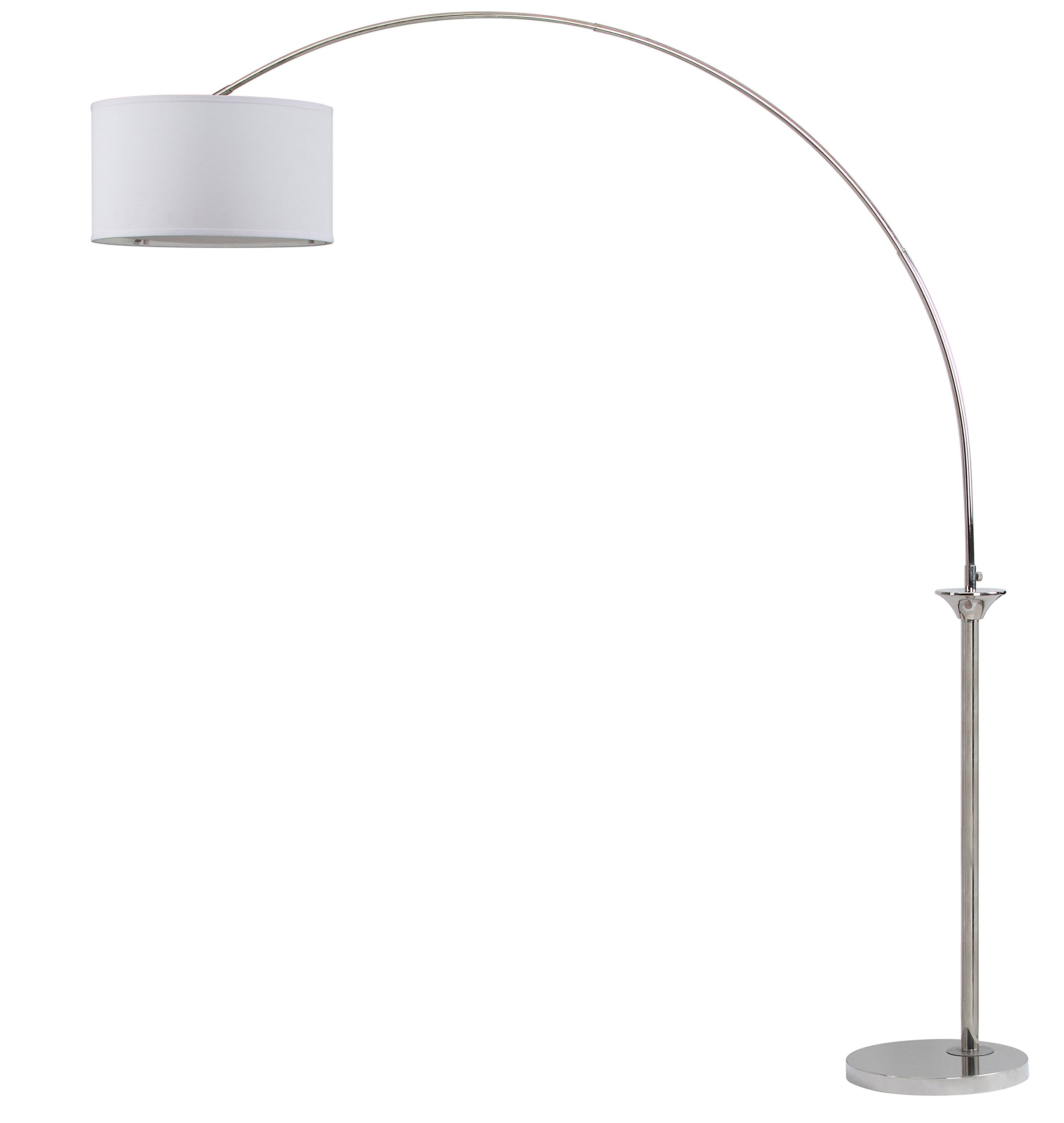 SAFAVIEH Mira Contemporary Modern Farmhouse 84-inch Arc Floor Lamp - Nickel Finish with Included LED Bulb for Living Room, Bedroom & Home Office Lighting | Perfect for Reading Nooks and Cozy Corners