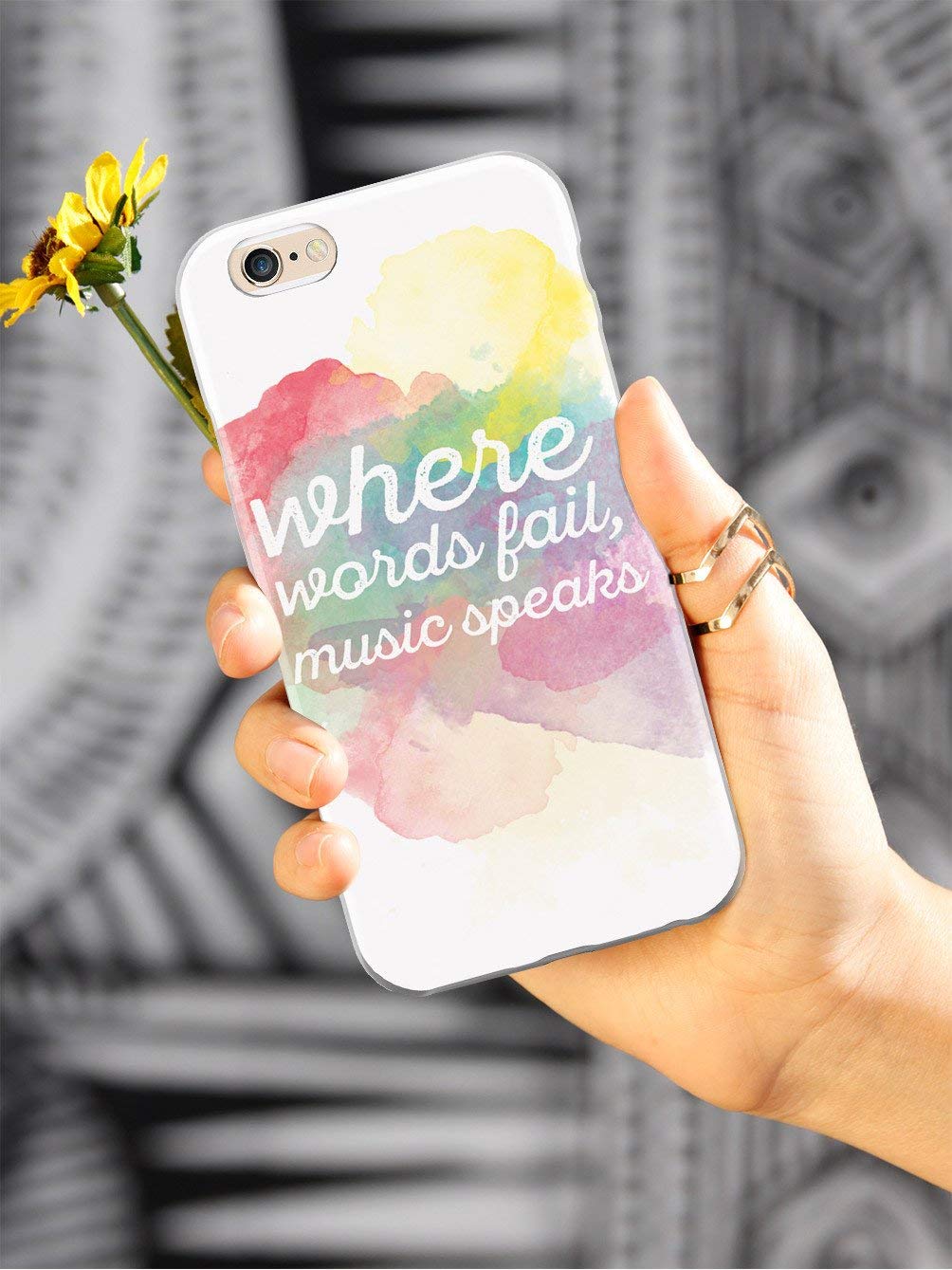 Inspired Music Themed 3D Textured Protective Case for iPhone 6/6s - Shockproof Slim Cover with Artistic Design - Perfect for Musicians, Music Lovers & Daily Use