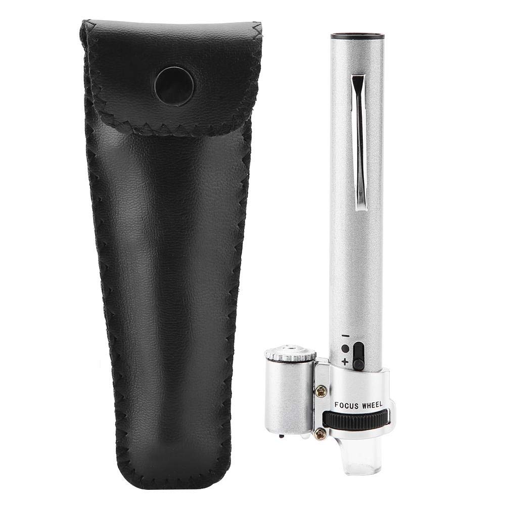 Adjustable Lightweight Bright Mini LED Magnifier with Microscope - Perfect for Reading, Jewelry Inspection, Hobby Crafting at Home, School, Lab & Friend's House