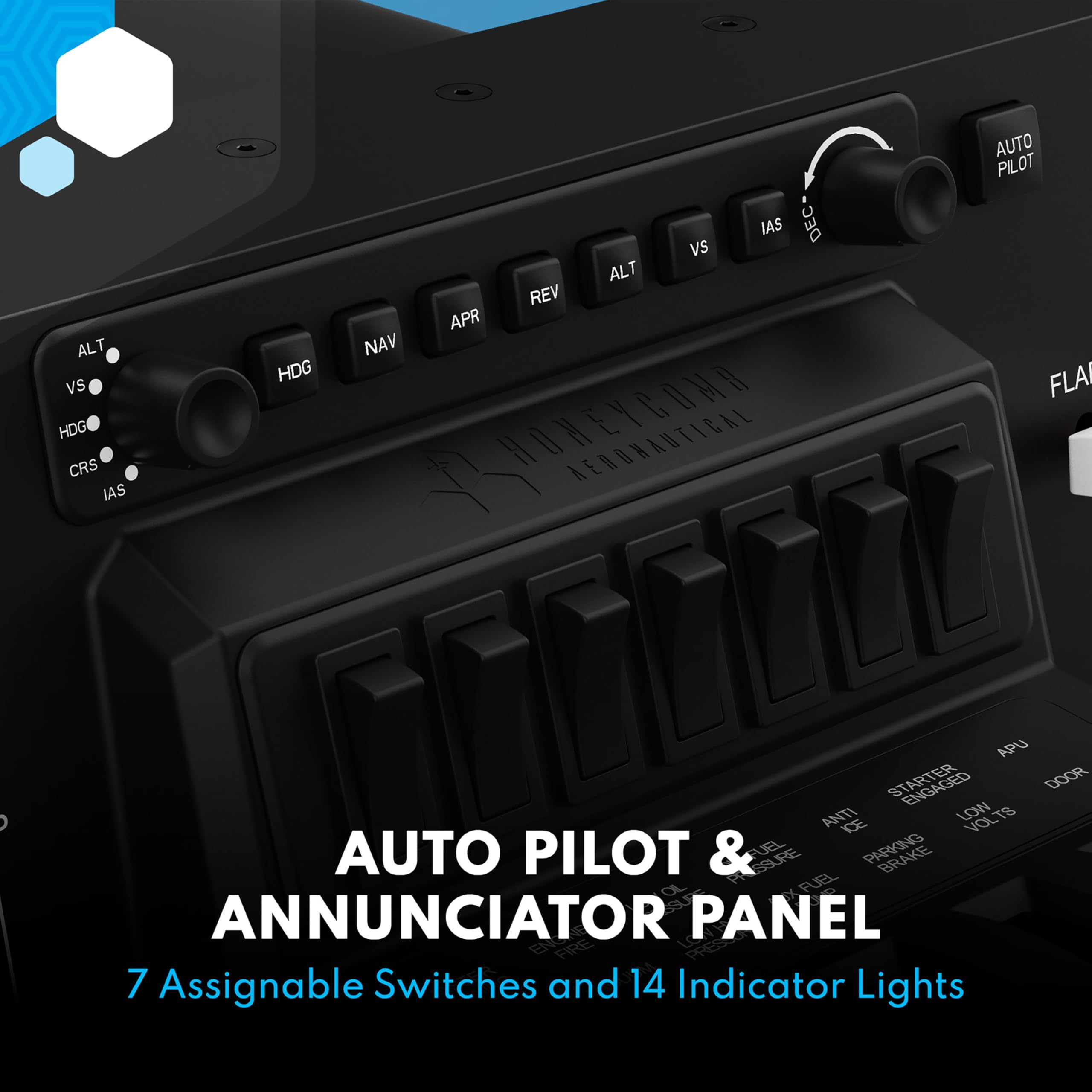 Honeycomb Aeronautical Bravo Flight Simulator Throttle Quadrant - 6 Interchangeable Levers for Trim, Gear, Flaps, Autopilot & Radio Switch Panel | USB-C Cable & Desk Clamps Included | Programmable for Flight Simulation Games | Perfect for Microsoft Flight Simulator & X-Plane | Realistic Cockpit Controls for PC Gaming