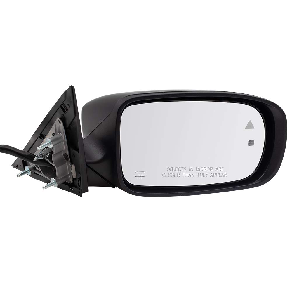 Brock Black Power Side Mirror with Heat, Signal, Puddle Light & Memory - Right Passenger Replacement for 2012-2018 Chrysler 300 | Blind Spot Detection Compatible | Perfect for Night Driving & Enhanced Safety