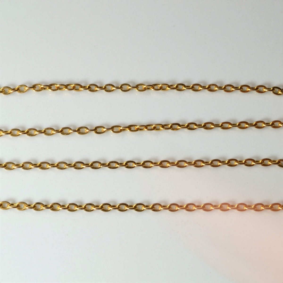 10K Yellow Gold Cable Chain Necklace for Women - 15 Inch Dainty & Elegant Jewelry Gift for Birthday, Anniversary & Valentine's Day