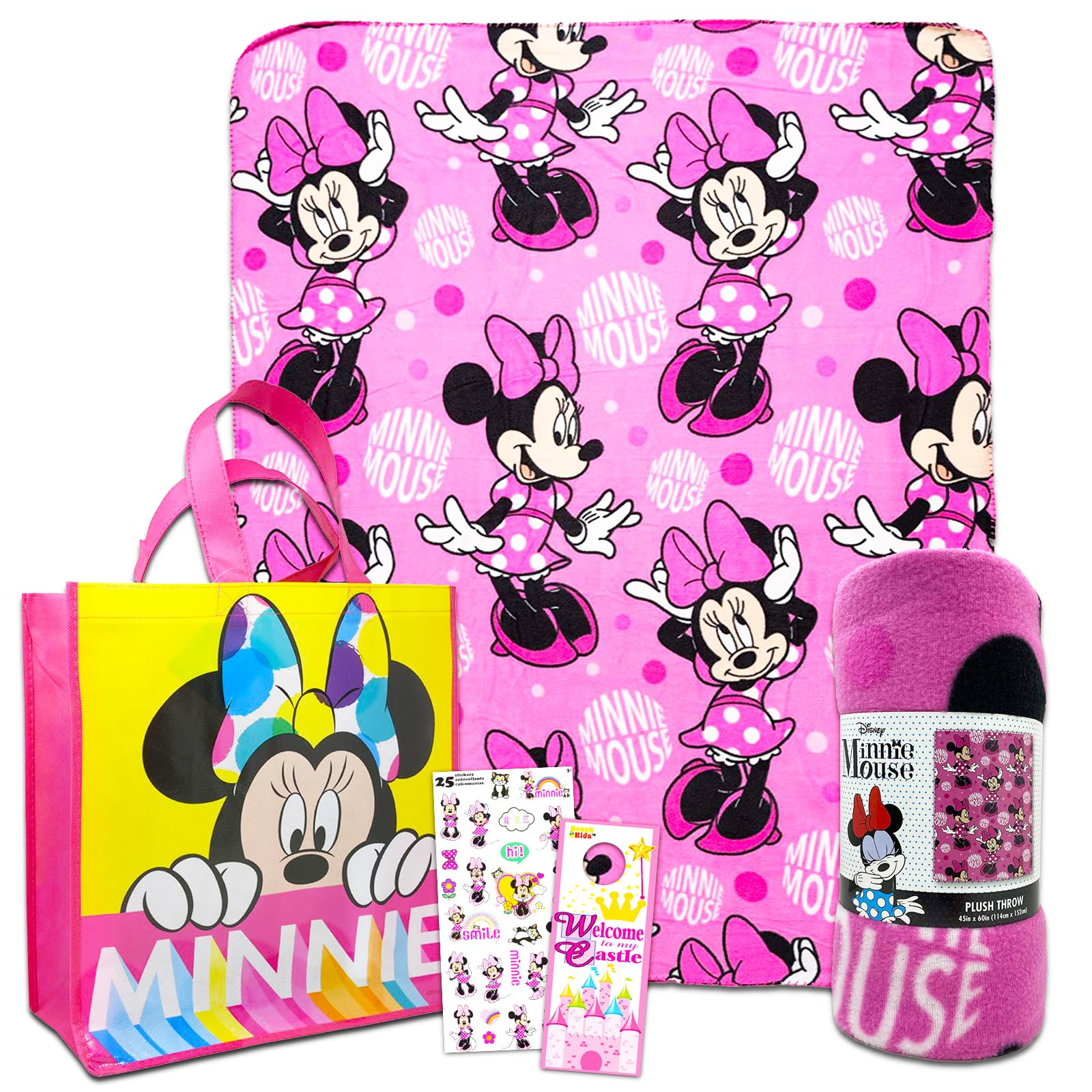 Minnie Mouse Fleece Blanket Set for Kids & Toddlers - 45