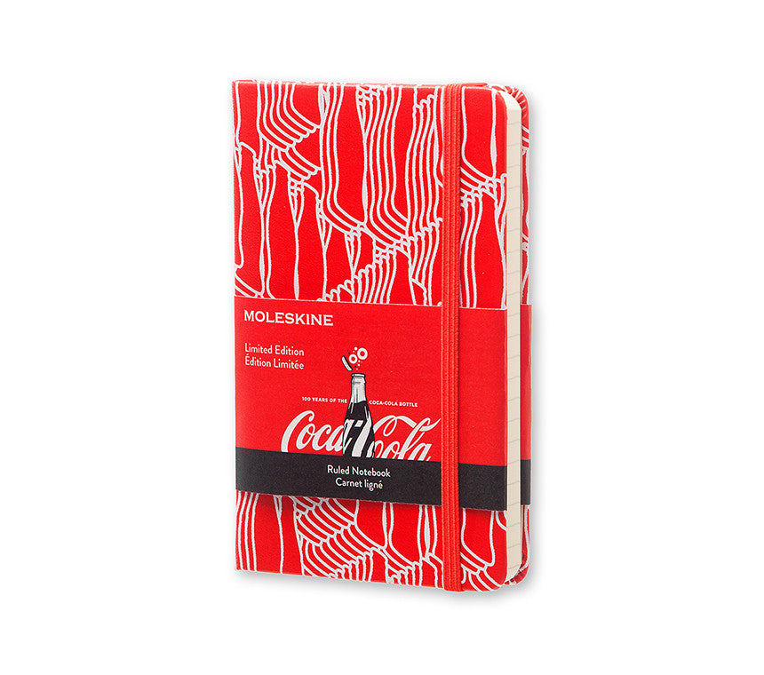 Moleskine Limited Edition Coca-Cola Themed Ruled Notebook - Red Hard Cover for Journaling, Sketching & Collectors