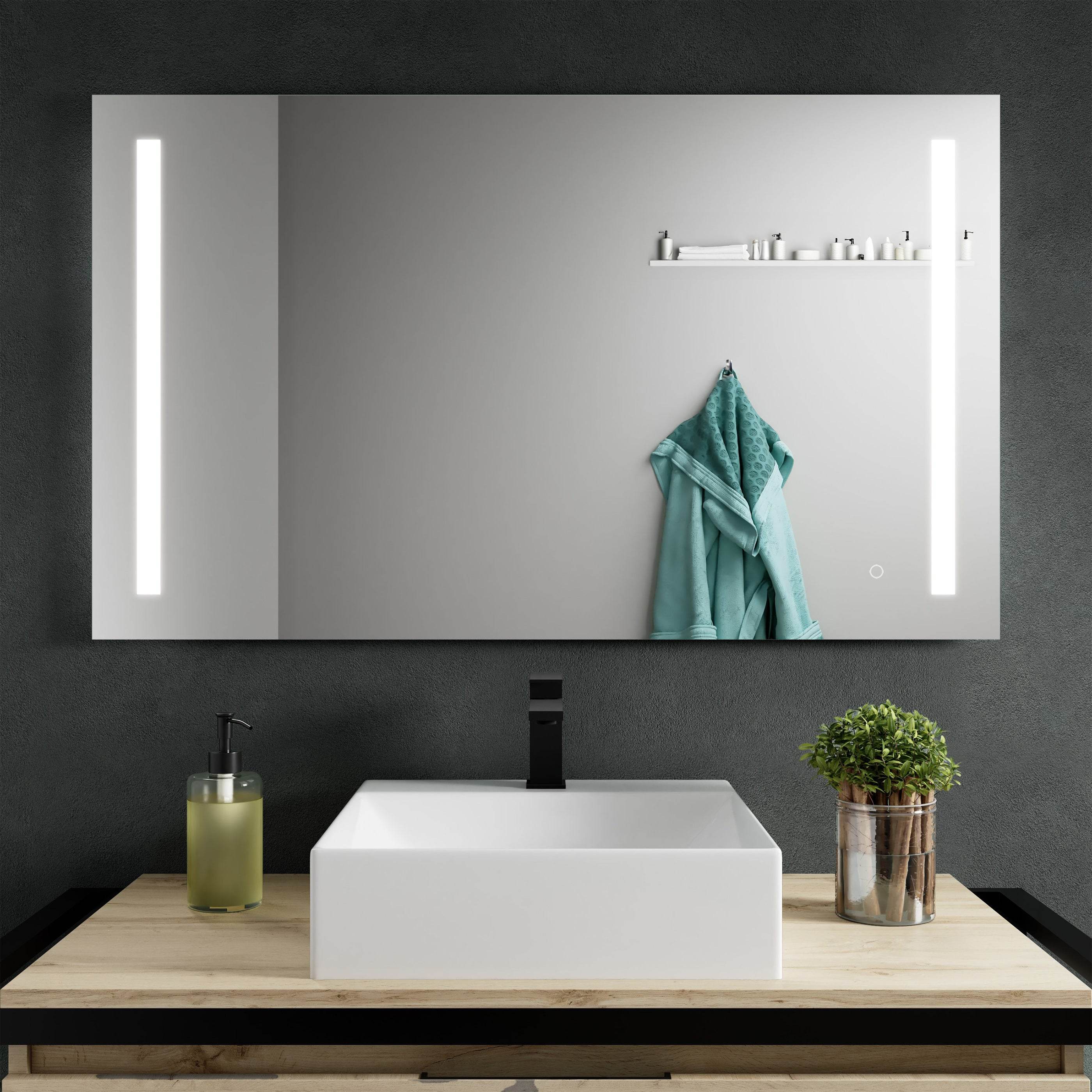 Treviso LED Bathroom Mirror with Adjustable Dimmer & Anti-Fog Function - 4 Size Options for Vanity, Makeup & Home Decor