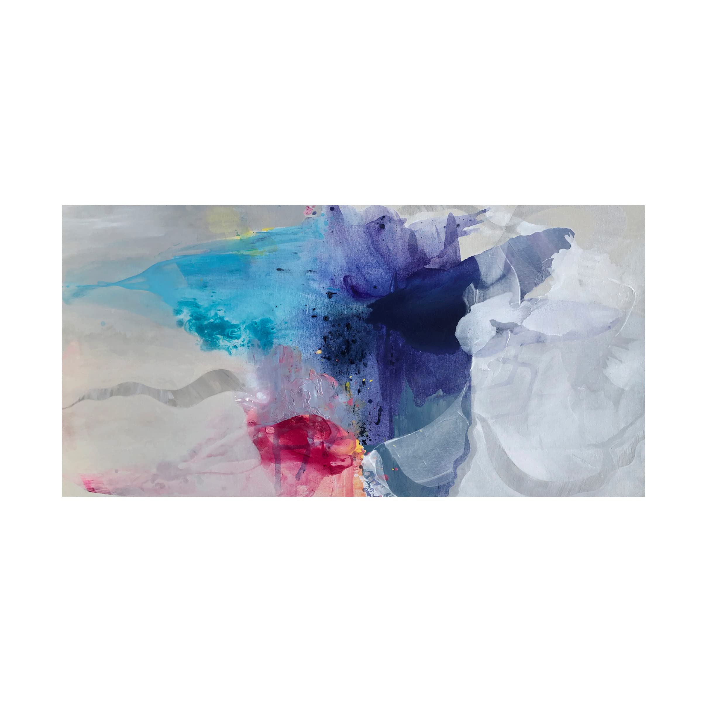 Trademark Fine Art 'Even Fire Needs Air' Canvas Wall Art by Lina Alattar - Modern Abstract Painting for Living Room, Bedroom & Office Decor