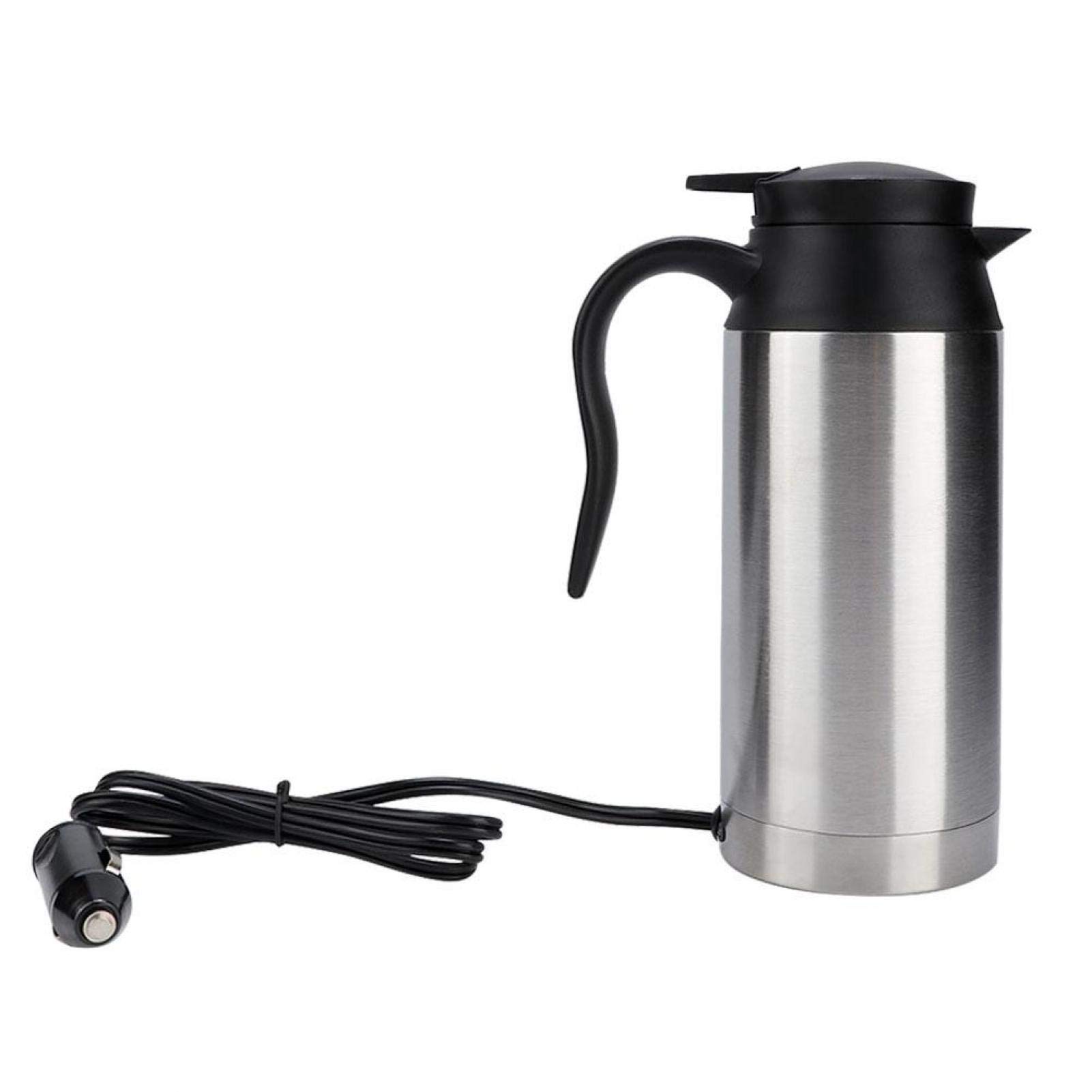 12V Stainless Steel Car Heating Mug - Electric Travel Coffee Cup with Ergonomic Design for Commuters & Road Trips - Keep Drinks Warm in Car, Office, or Camping