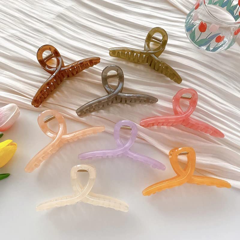 Korean Solid Big Hair Claws - Elegant Frosted Acrylic Hair Clips for Women & Girls | Hairpins, Barrettes & Headwear Accessories | Perfect for Updos, Ponytails & Everyday Styling