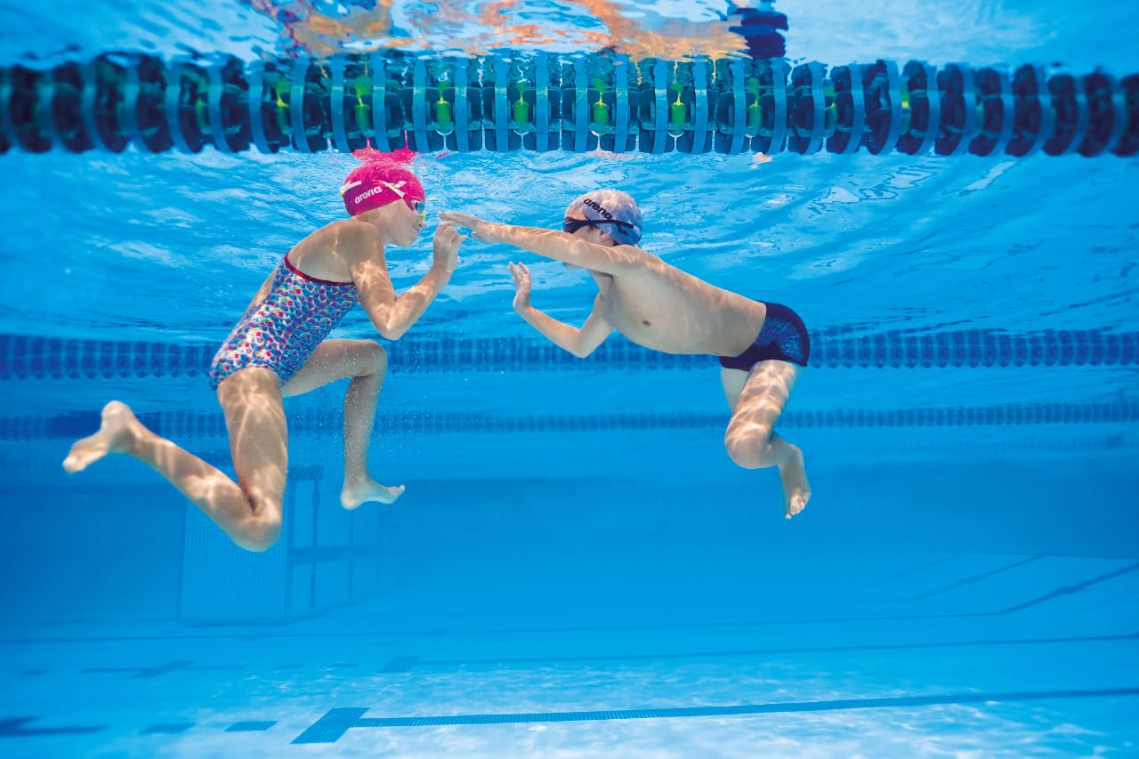 Arena Tracks Unisex Junior Youth Essential Racing Swim Goggles for Kids 6-12 Years - Anti-Fog Coated Mirror Lens (Silver/Black/Fluo Yellow) - Perfect for Competitive Swimming, Training & Pool Practice