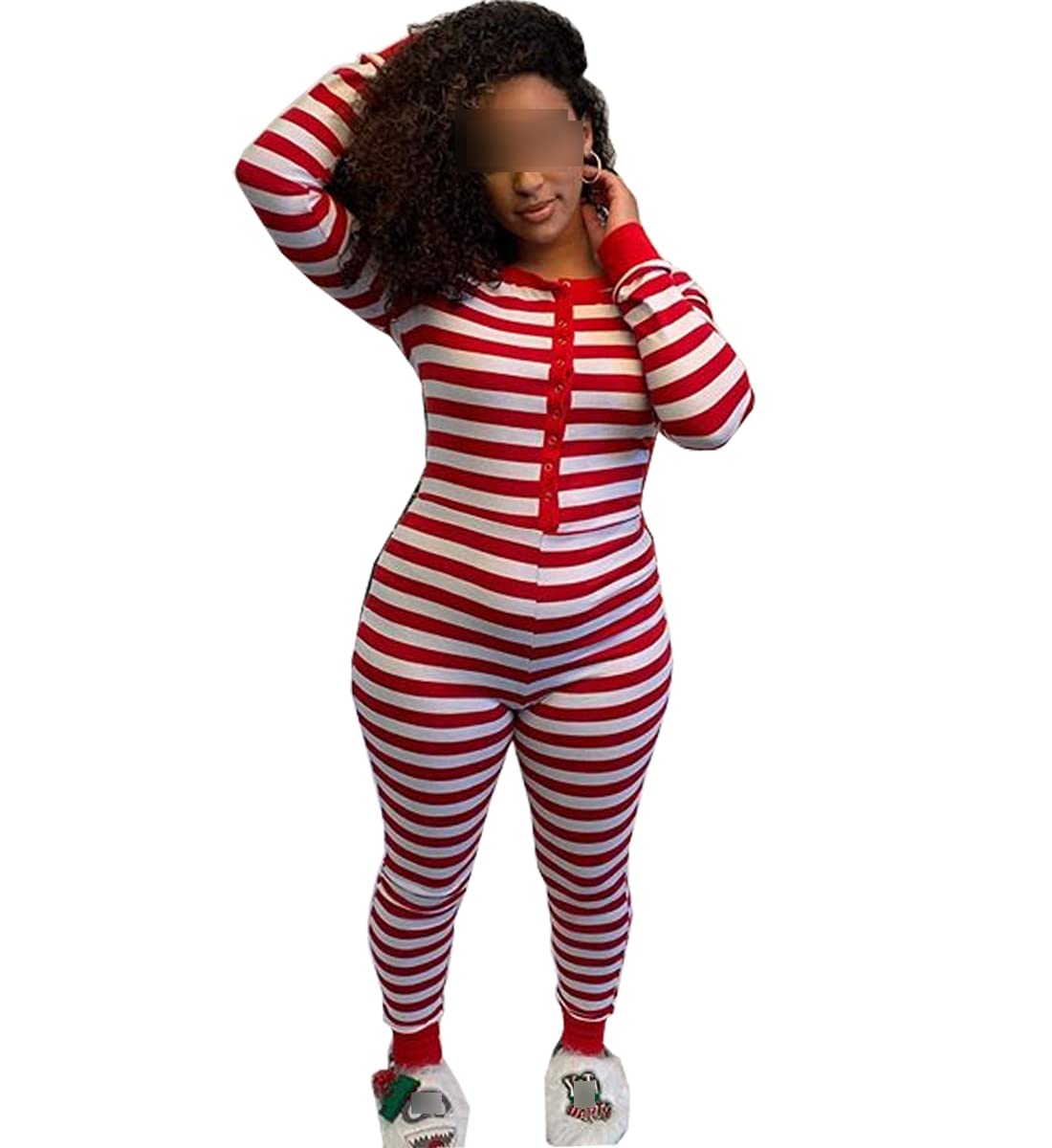 Women's Christmas Fleece Hooded Jumpsuit - Cozy Zipper Romper Pajamas for Winter Sleepwear & Lounge Wear | Perfect for Holiday Parties, Family Gatherings and Festive Sleepovers