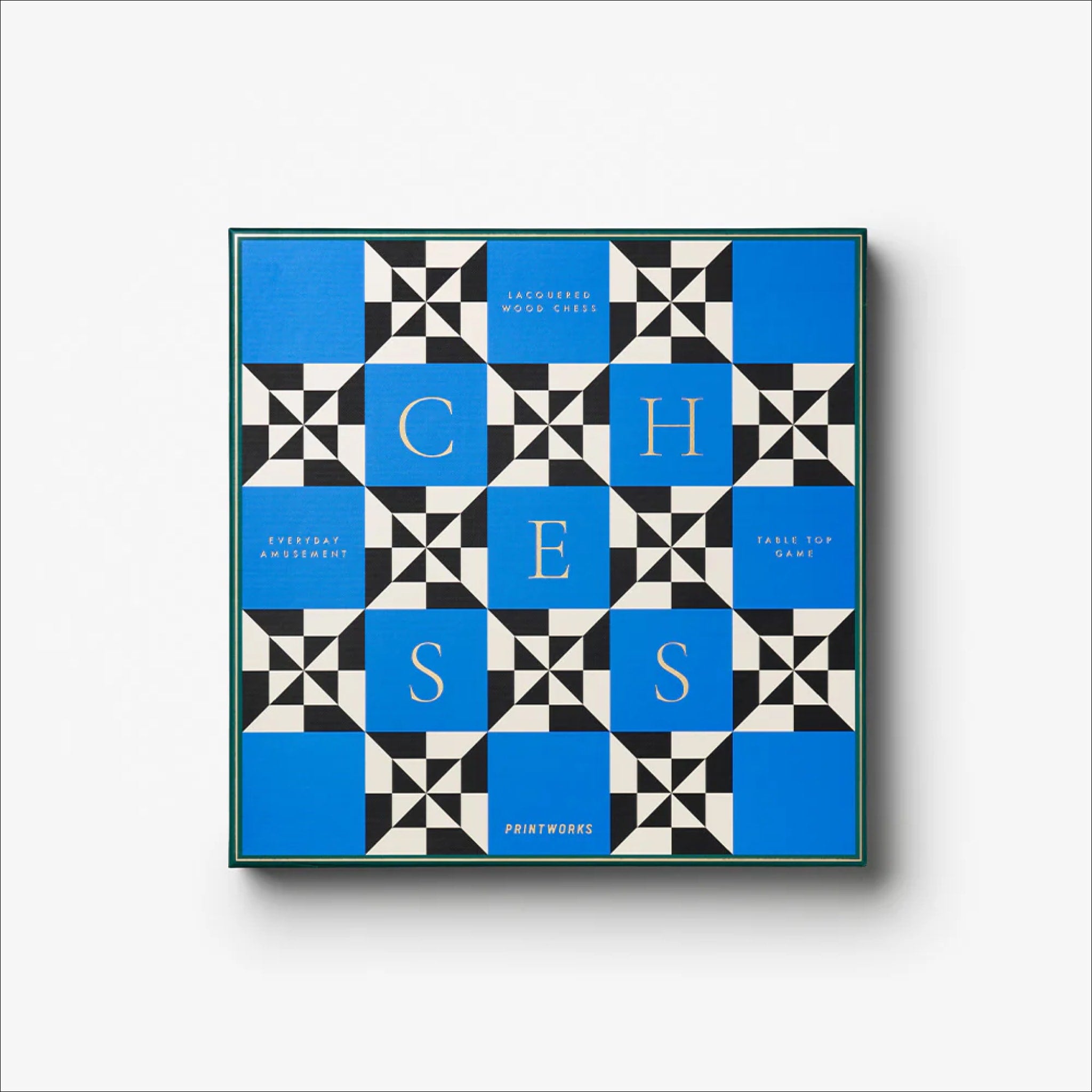 PRINTWORKS Classic Lacquered Chess Set - Premium Poseidon Design Wooden Chess Board Game for Adults & Kids - Perfect for Home Decor, Gifts, and Strategy Game Nights