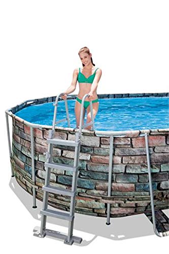 Bestway 48 Inch Above Ground Pool Ladder - Heavy Duty Steel Frame with Non-Slip Steps for Safe Entry & Exit | Perfect for Inflatable & Metal Frame Swimming Pools | Backyard, Summer Fun, Family Use