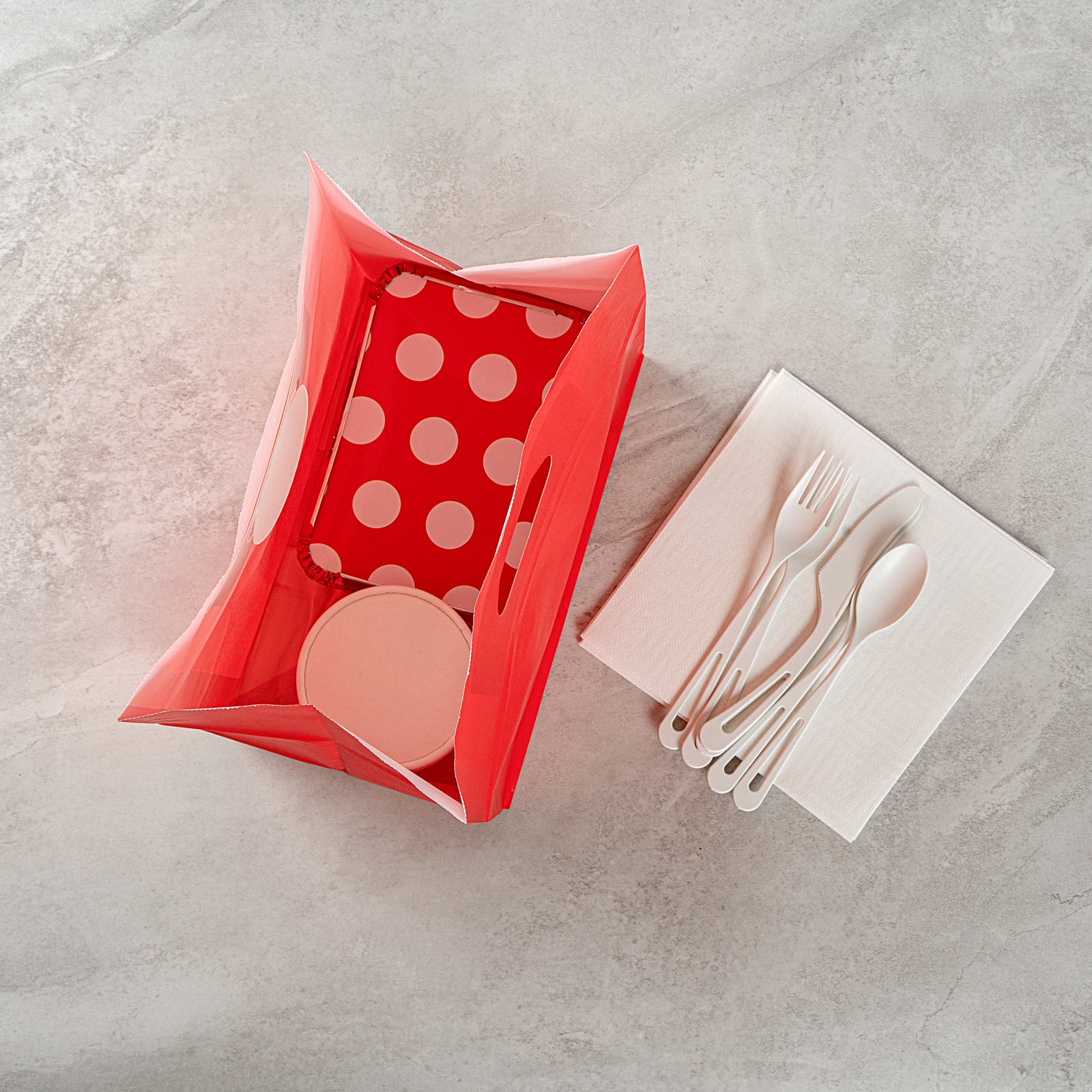 Eco-Friendly Red Rectangle Takeout Bags with Sturdy Handles - 11