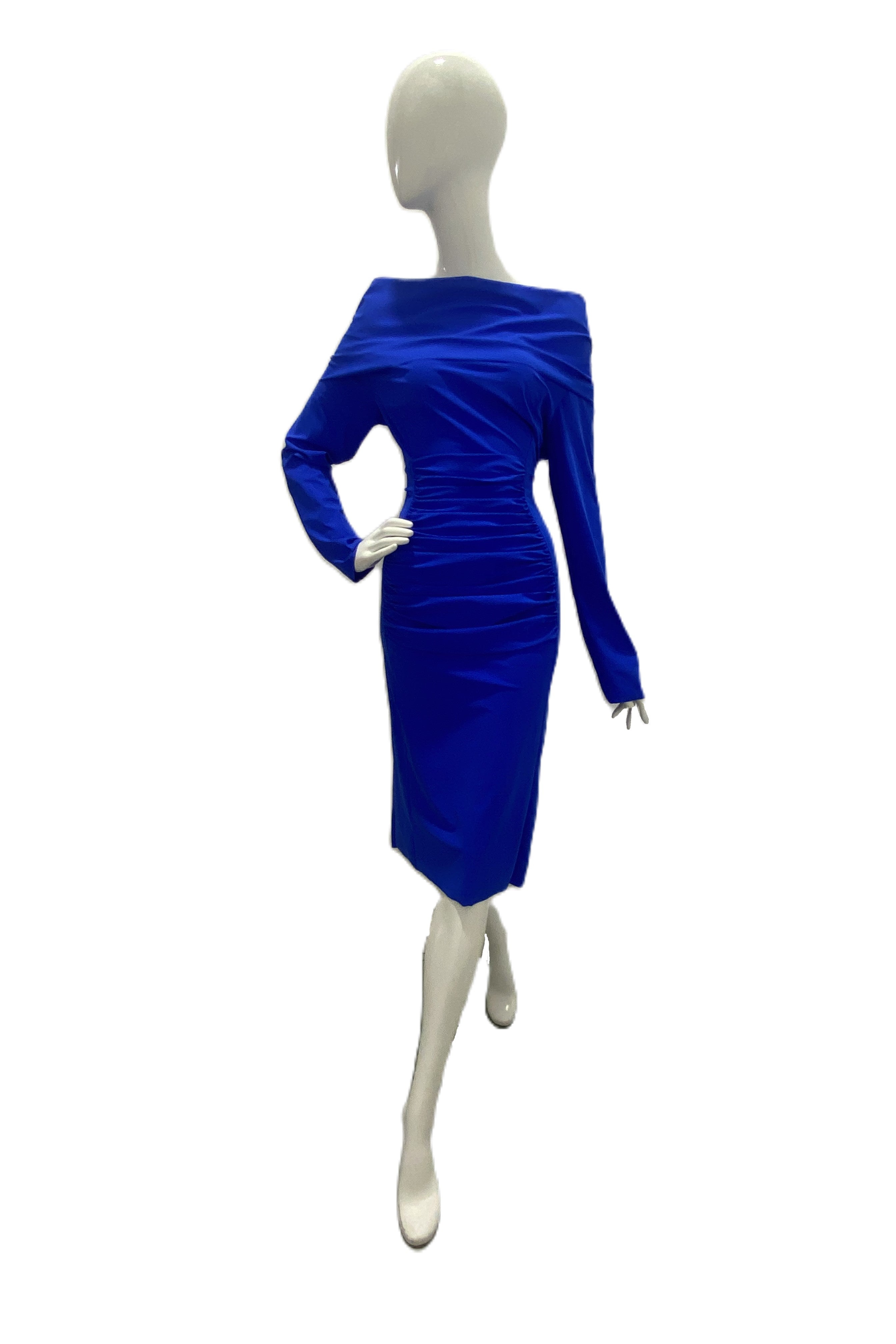 Greta Constantine Grecon Across the Shoulder Ruched Panel Dress - Elegant Women's Cocktail Party & Evening Gown for Special Occasions