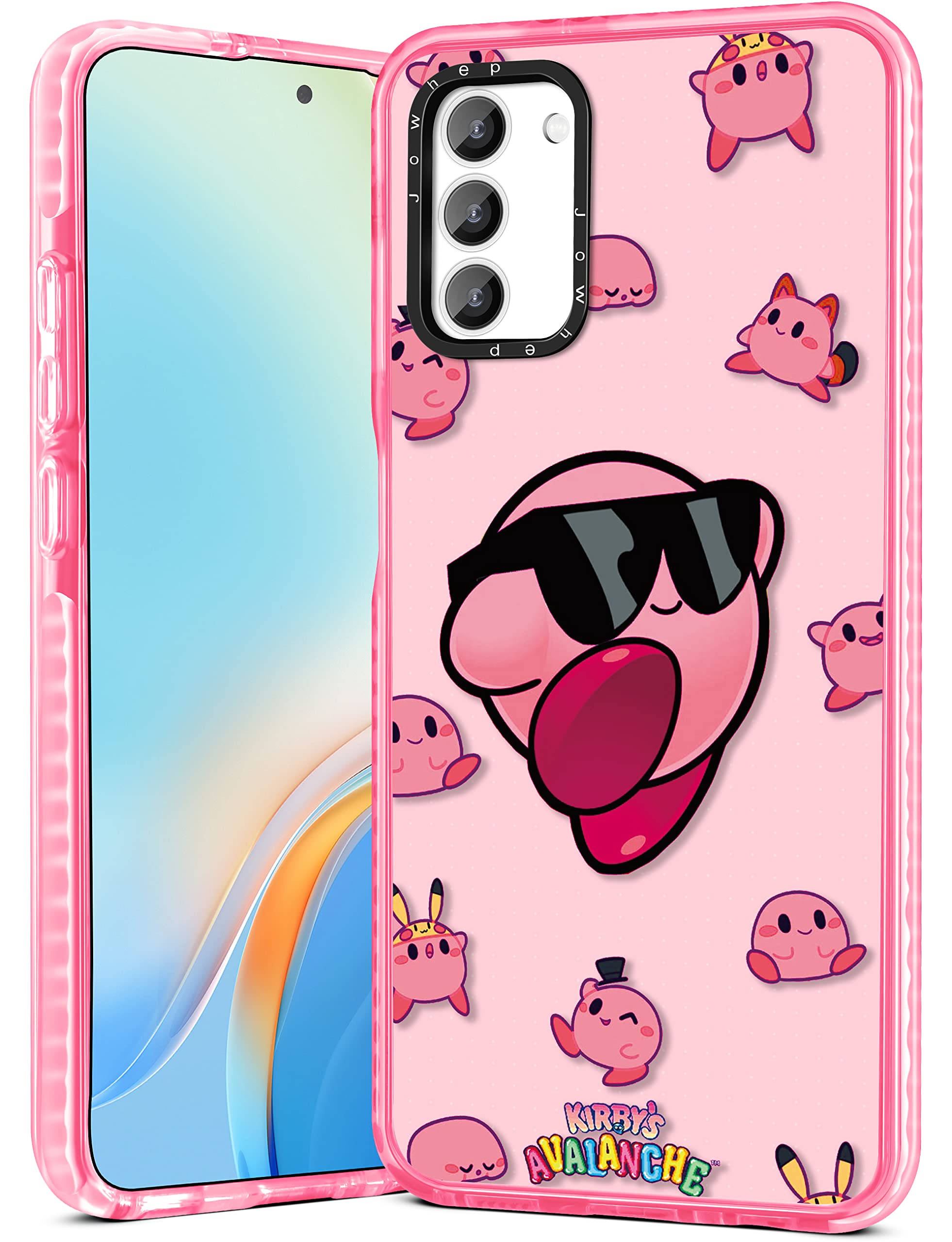 **Cute Pink Kirby Cartoon Samsung Galaxy A02S Case - Shockproof Soft TPU Bumper Protective Cover for Girls, Kids & Women - Kawaii Anime Fun Design - Perfect for School, Work & Everyday Use**