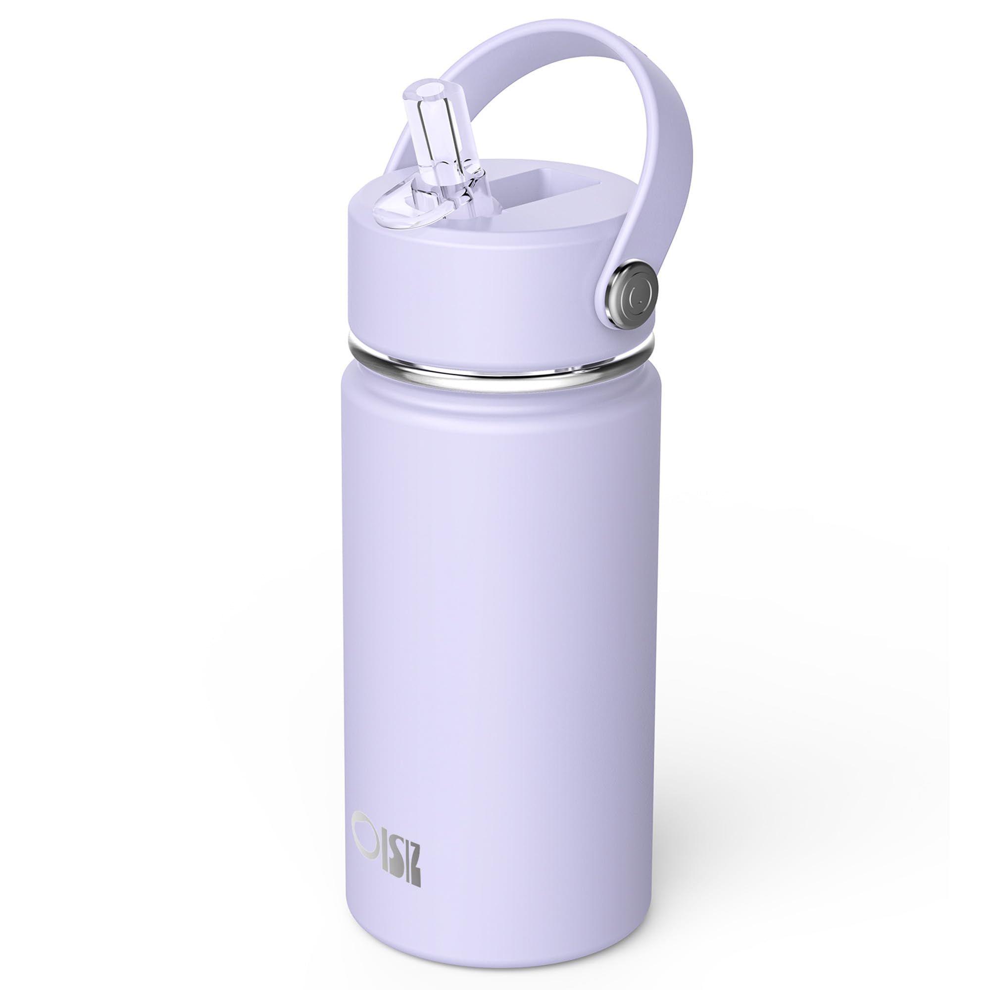 **OISIZ 14oz Kids Water Bottle with Straw Lid - Vacuum Insulated 316 Stainless Steel, BPA Free, Leakproof, Keeps Cold 24 Hours - Perfect for School, Sports, and Outdoor Activities**