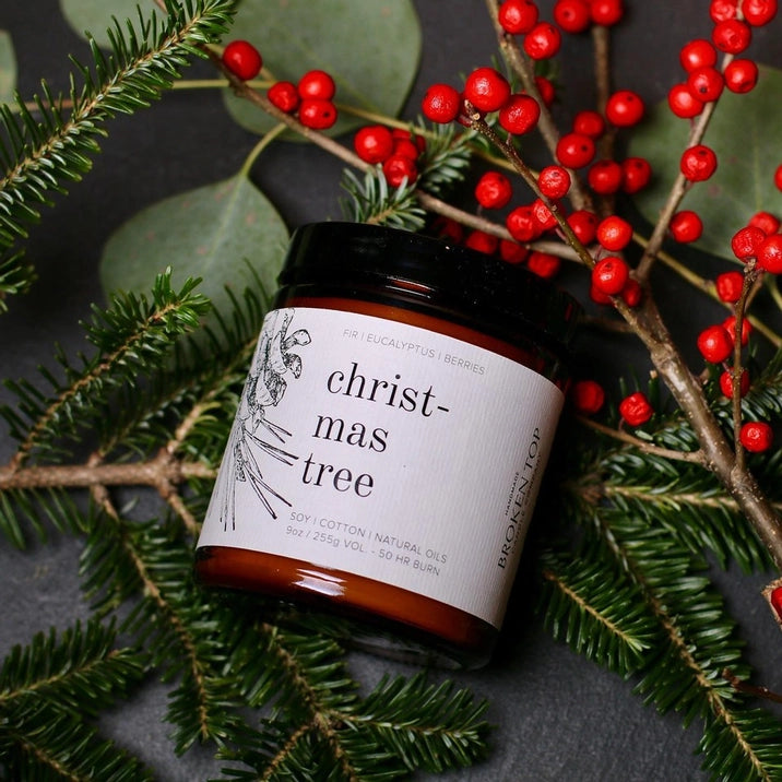 9 oz Christmas Tree Soy Candle - Handmade Holiday Scented Candle for Home Decor, Gifts & Cozy Winter Ambiance