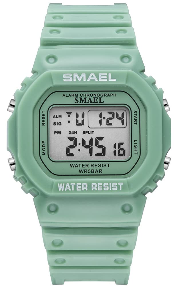 Waterproof Digital Sports Watch for Women & Men - LED Square Electronic Wristwatch with Alarm, Stopwatch - Perfect for Outdoor Activities, Running, Gym & School Use