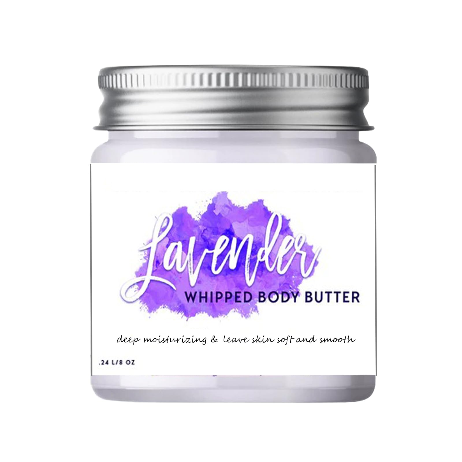 Organic Lavender Whipped Body Butter with Shea Butter & Coconut Oil - Natural Moisturizing Lotion for Women, Soothing Lavender Essential Oil Skin Cream for Dry Skin Care - Perfect for Nighttime Relaxation & Spa Treatments