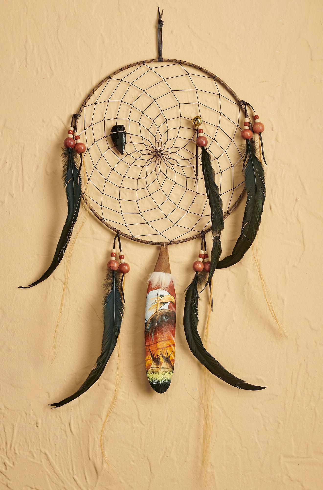 Authentic Native American Dream Catcher with Eagle Design - Handmade Spiritual Home Decor for Bedroom & Nursery | Perfect for Gifts, Meditation & Positive Energy
