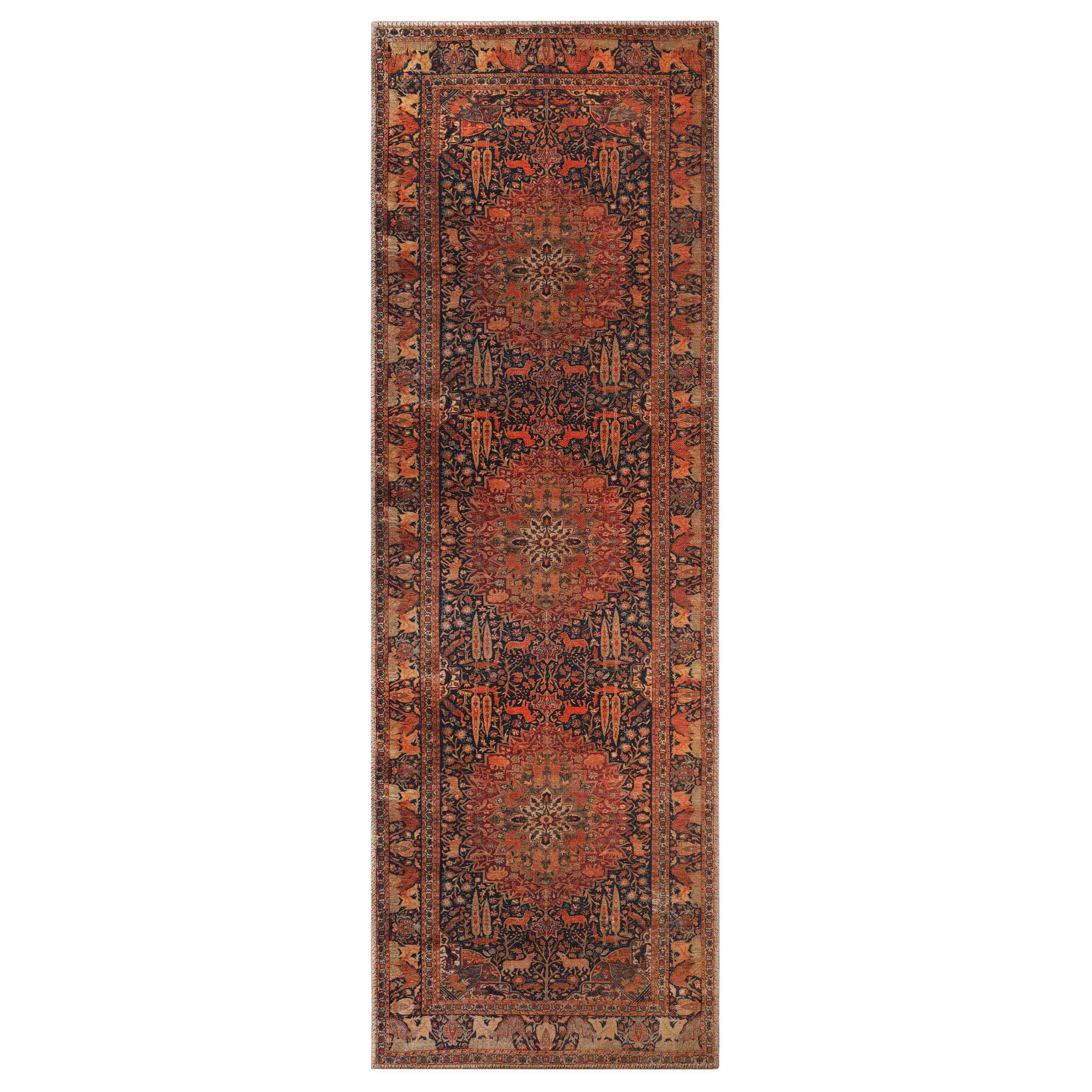 Bohemian Oriental Medallion Wildlife Indoor Area Rug or Runner - Non-Slip, Soft & Durable - Perfect for Living Room, Bedroom, or Hallway Decor