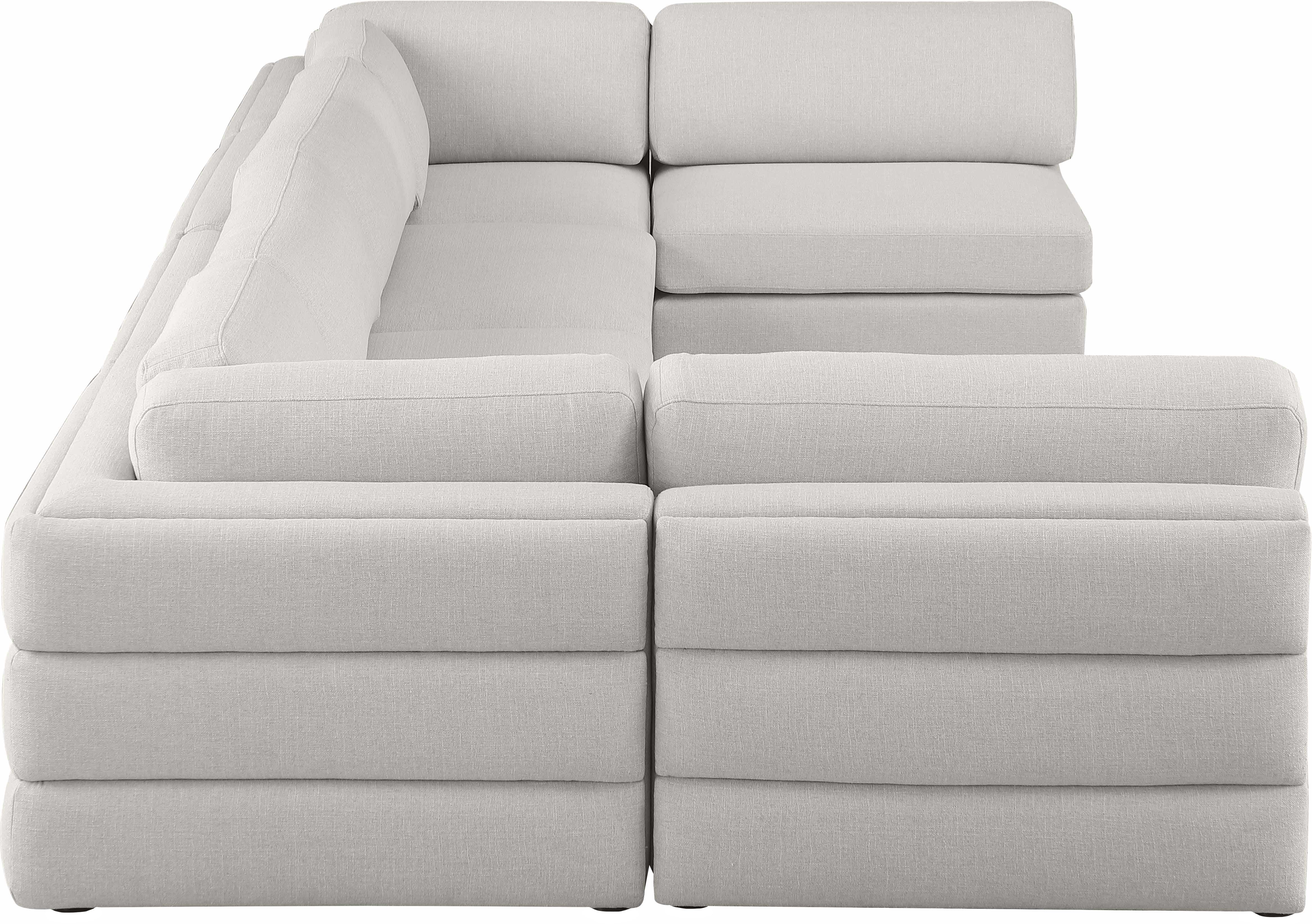Beckham Durable Linen Textured Fabric Modular Sectional Sofa - Modern Living Room Furniture for Home & Office Comfort