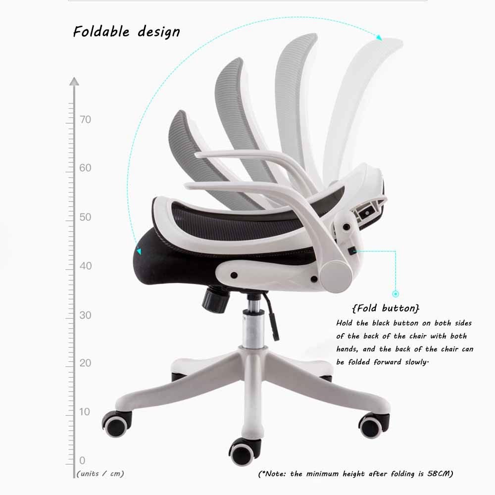 Ergonomic Mid-Back Office Chair with Adjustable Tilt & Flip-Up Arms - Comfortable Computer Desk Chair for Home & Executive Workspaces - Orange (Perfect for Long Work Hours & Gaming Sessions)
