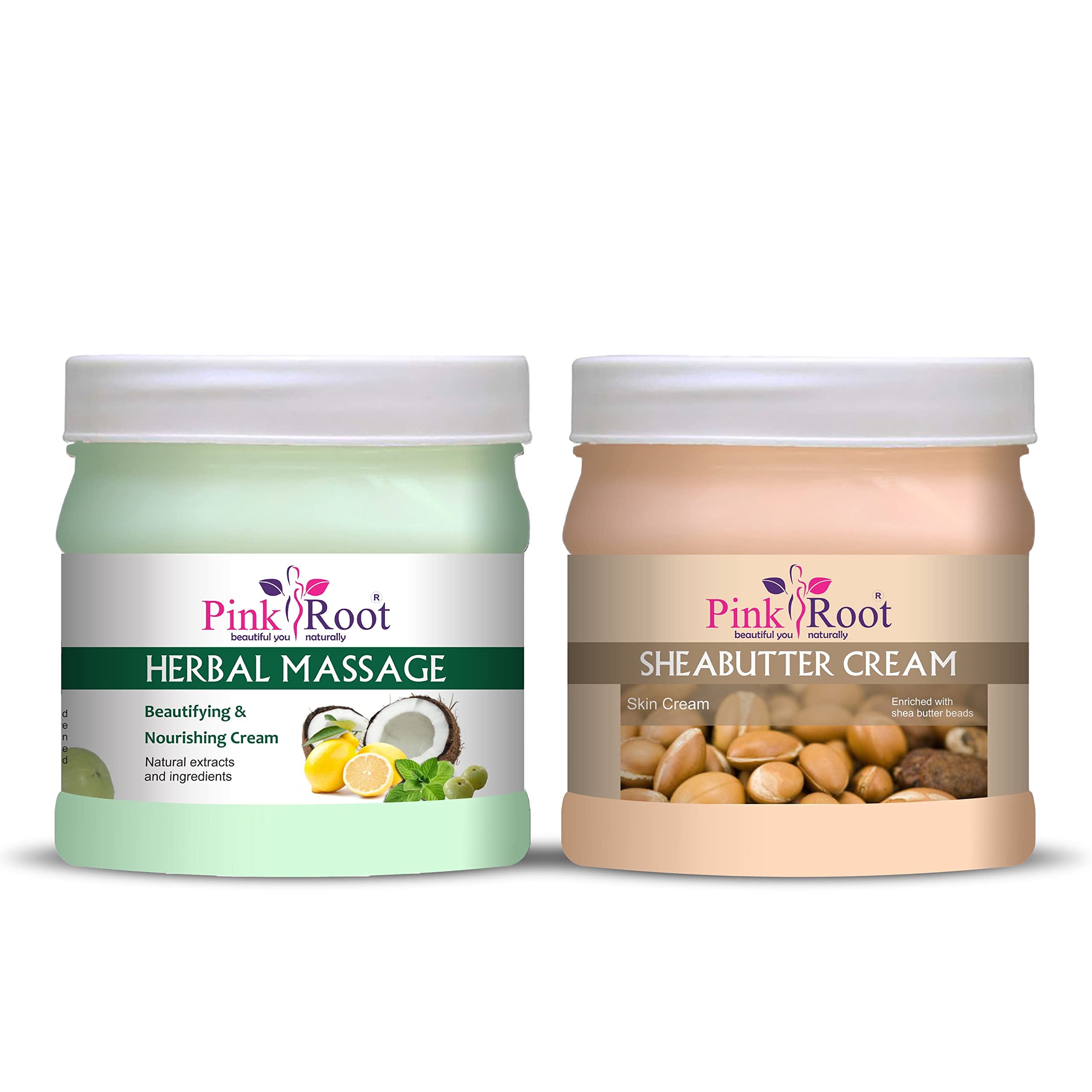 Pink Root Herbal Massage Cream 500g with Shea Butter - Natural Pain Relief & Muscle Relaxation for Back, Neck & Joint - Perfect for Spa, Home Massage & Post-Workout Recovery
