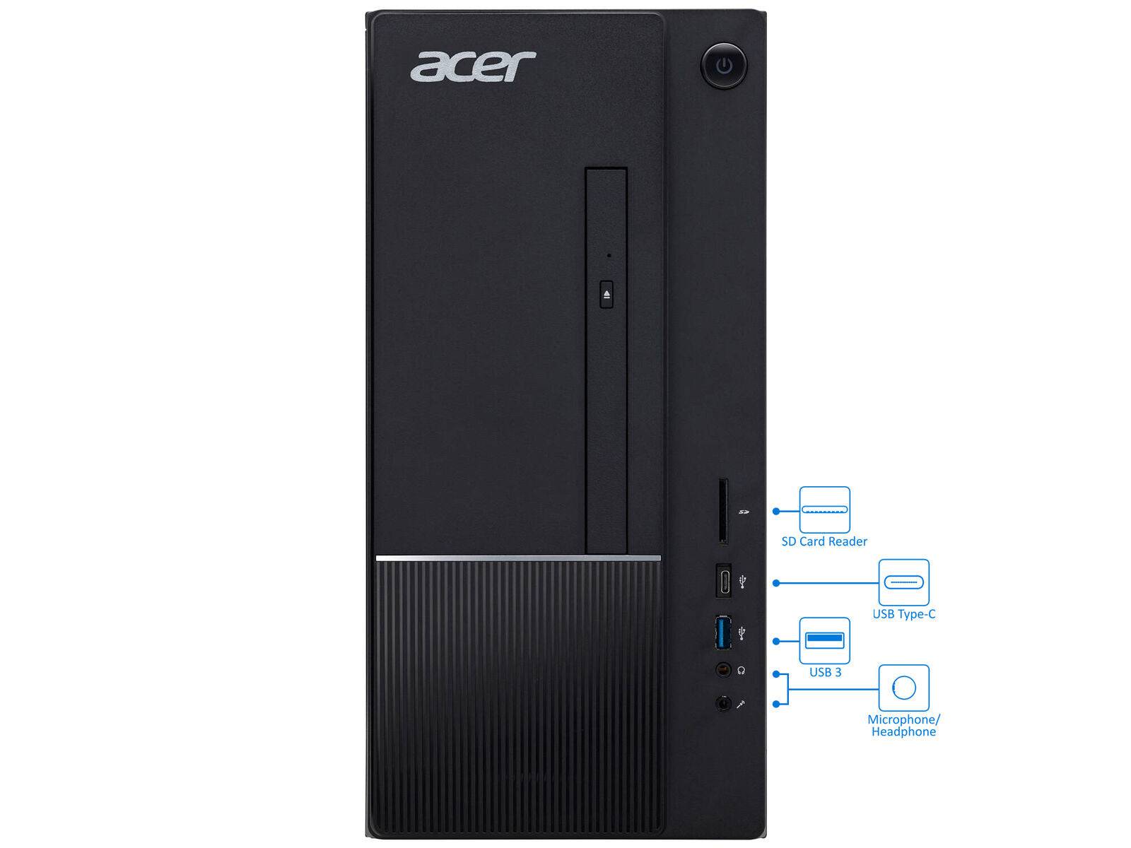 Acer TC Desktop Computer - Intel Core i5-9400 Processor (Up to 4.1GHz), 8GB RAM, 512GB NVMe SSD, DVD-RW, HDMI & VGA Ports, WiFi, Bluetooth, Windows 10 Pro - Perfect for Home Office, Gaming & Business Use