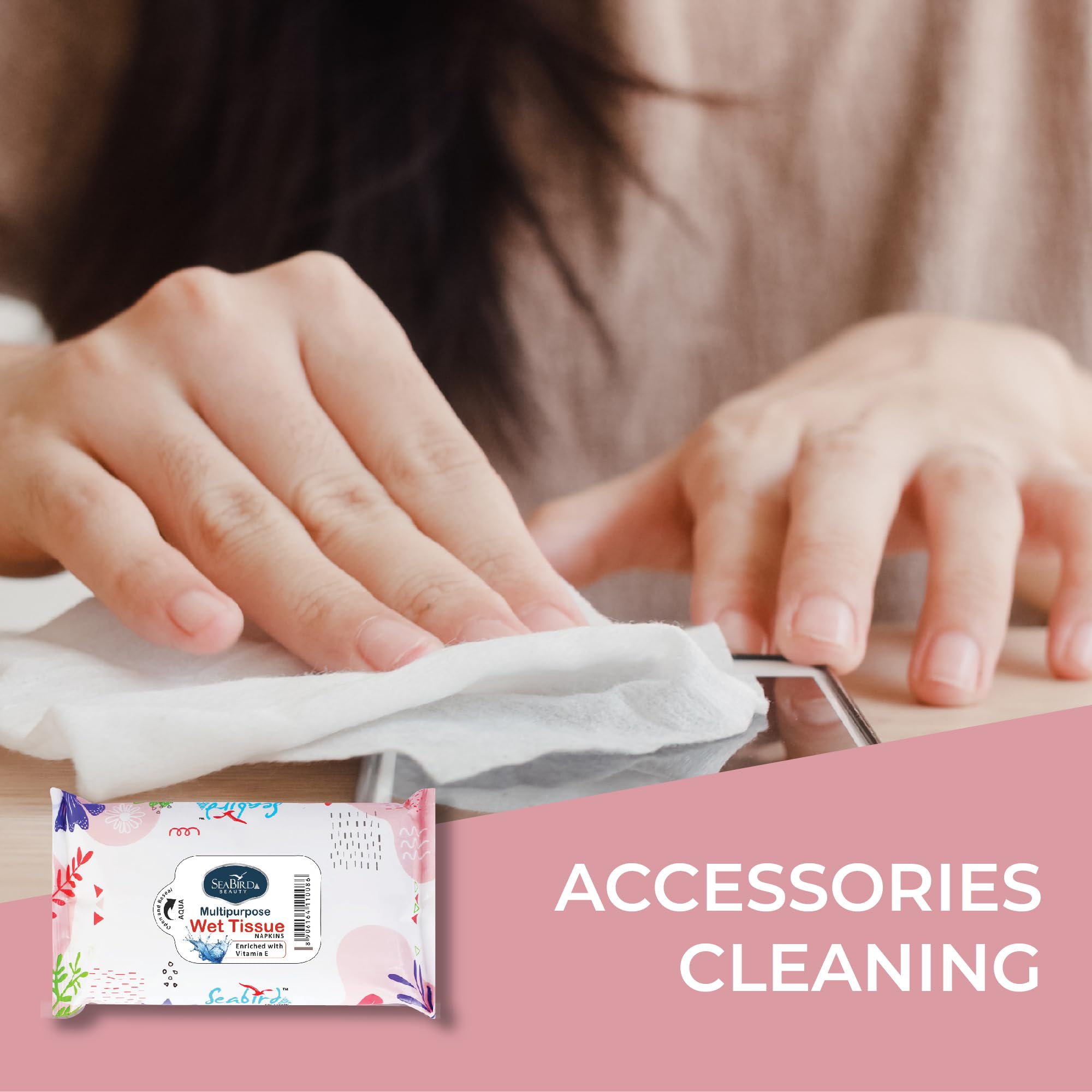 **Seabird Antibacterial Refreshing Makeup Remover Wipes for Women | Moisturizing & Soothing Facial Cleansing Tissues for Sensitive Skin – On-the-Go, Travel-Friendly, Daily Use (4-Pack, Aqua Scent)** – Perfect for Gym, Travel, and Quick Refresh After Workout or Long Flights