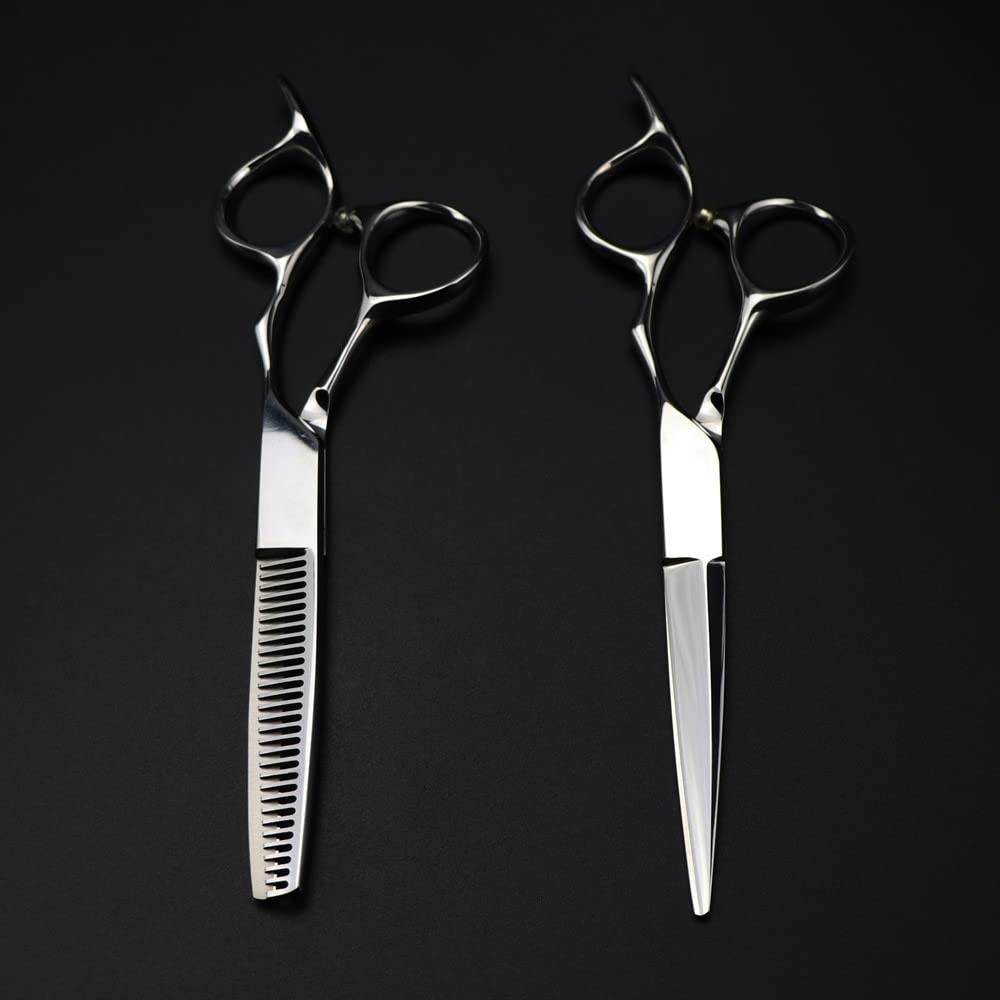 Professional MRXFN Barber Scissors 6 Inch - Japan 440C Steel Hair Cutting Shears for Styling, Thinning & Hairdressing - Premium Silver Haircut Scissors Set (Ideal for Salon Professionals & Home Haircuts)