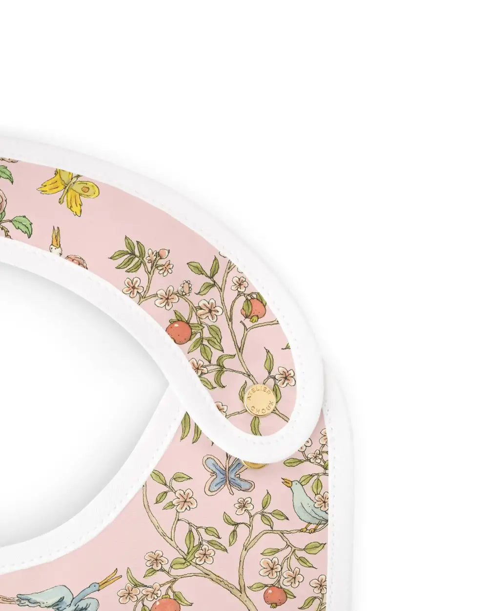 Atelier Choux Pink Satin Baby Bib - Soft & Elegant for Special Occasions - Perfect for Weddings, Photo Shoots & First Birthdays
