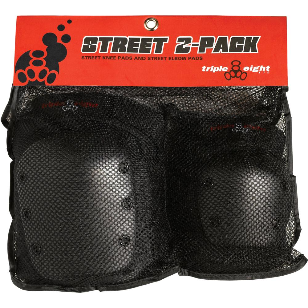 T8 Street Protective Gear for Skateboarding - 2 Pack Set - Durable Knee & Elbow Pads for Skaters, BMX, Rollerblading & Extreme Sports