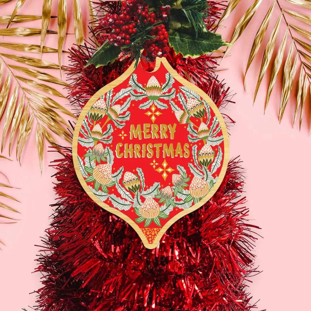 Merry Christmas Bauble - Festive Holiday Ornament for Tree Decorations, Gift Giving & Christmas Party Decor