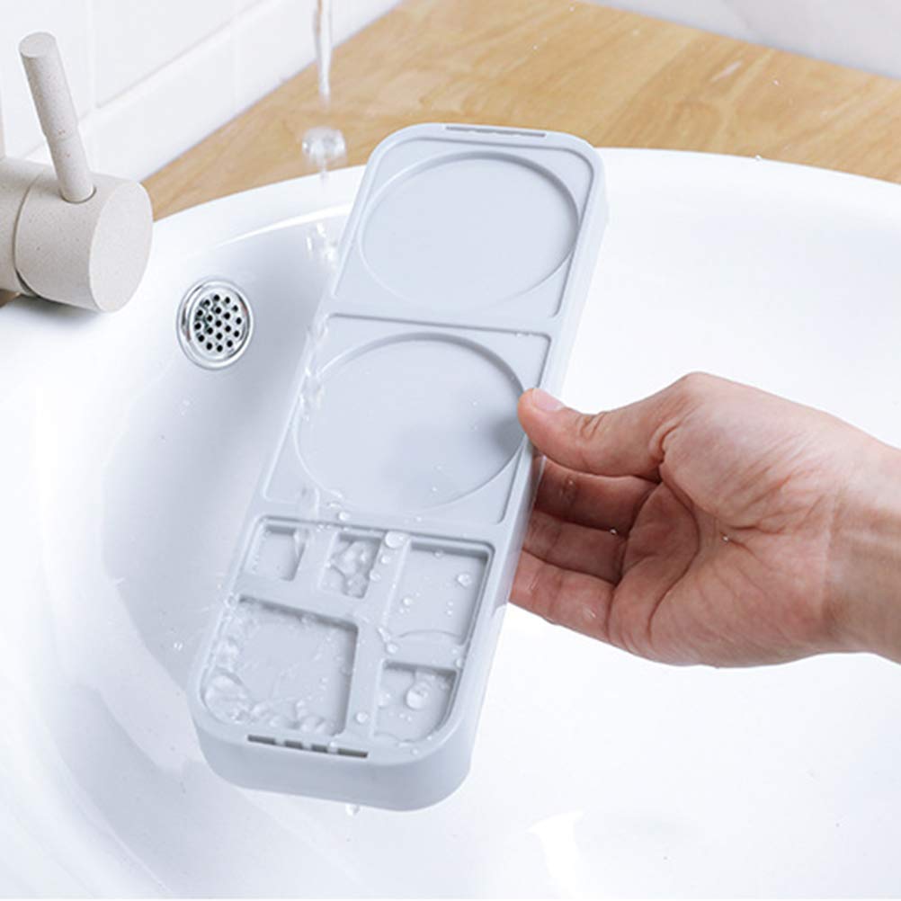 Yardwe Pearlescent Toothbrush & Toothpaste Holder - Wall-Mounted Bathroom Organizer for Toothbrushes, Lip Gloss, and Oral Care Essentials | Perfect for Small Spaces, Dorm Rooms, and Travel