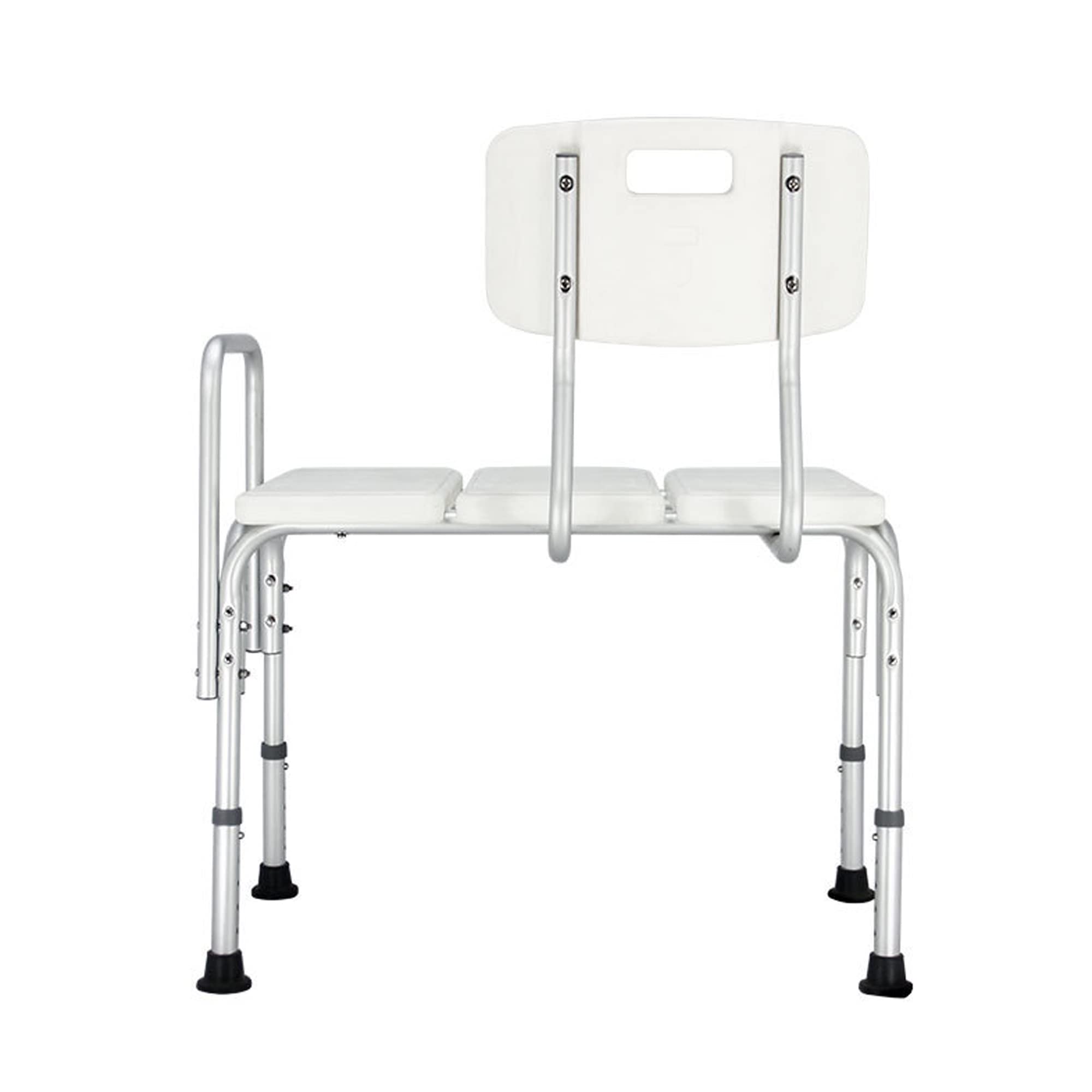 Adjustable Shower Transfer Bench with Backrest - Heavy Duty Bath Shower Chair for Adults & Elderly - Non-Slip Safety Seat for Disabled & Seniors - Ideal for Bathroom Mobility Assistance & Post-Surgery Recovery