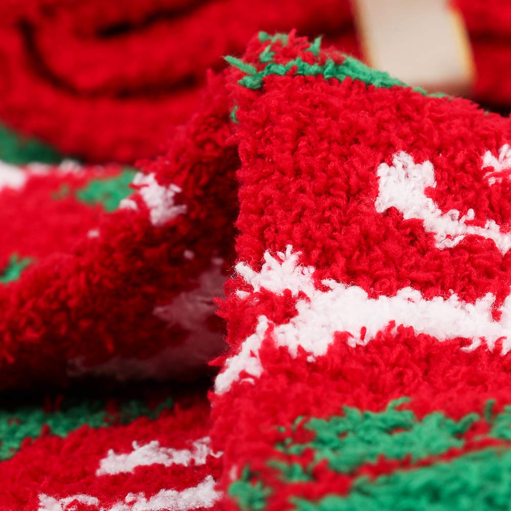Yoicy Women's Christmas Fuzzy Fluffy Socks - Warm Cozy Knit Slipper Socks for Winter, Holiday Gifts, Bedroom & Lounge Wear - Perfect Xmas Stocking Stuffers & Cozy Home Essentials