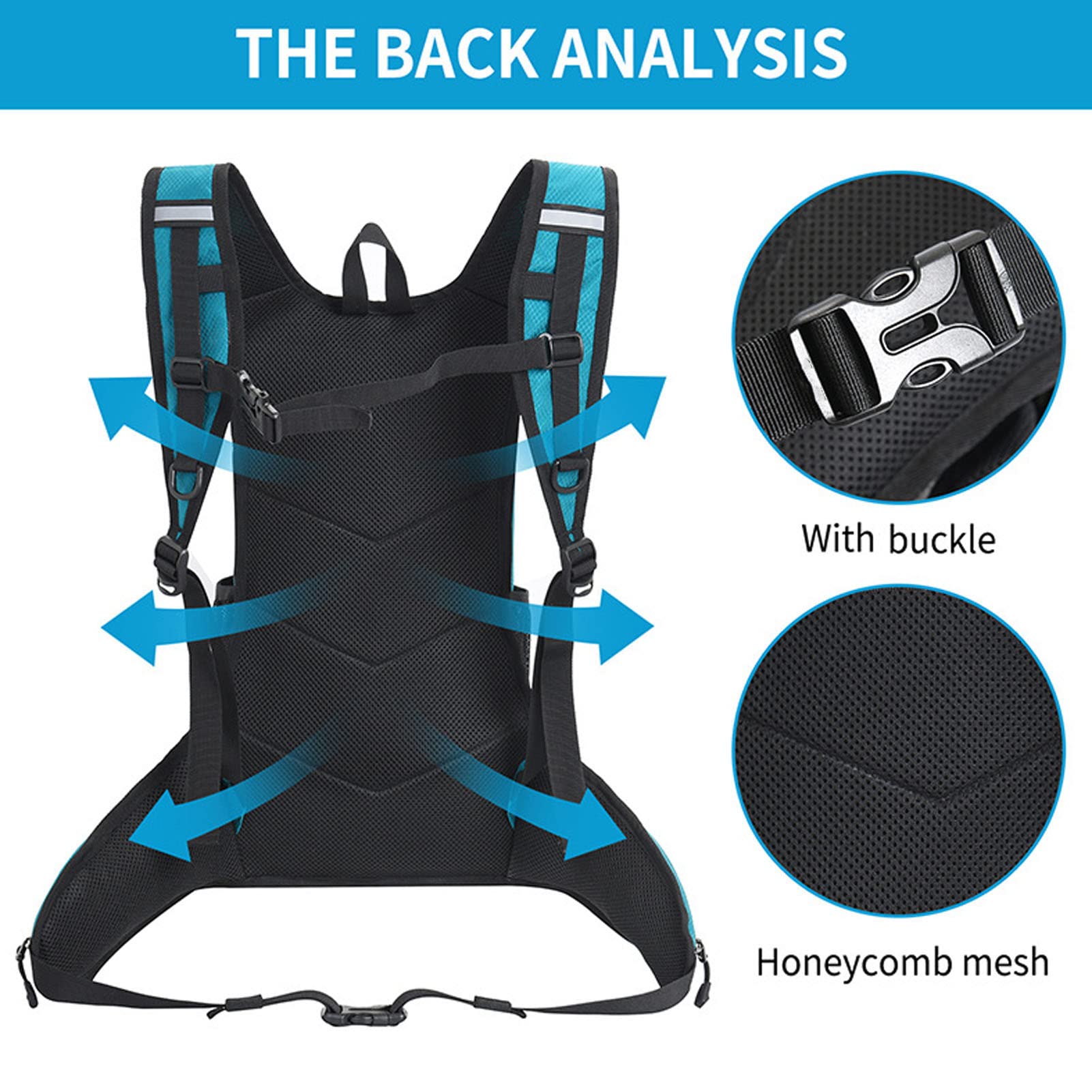 Lightweight Bike Hydration Backpack - Waterproof Cycling Pack for Hiking & Outdoor Sports (Blue)