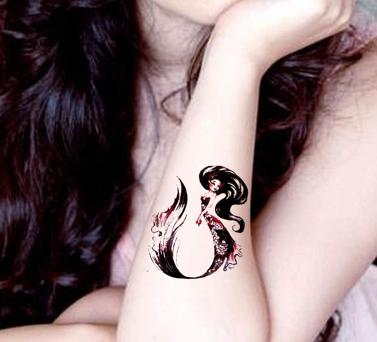 Waterproof Temporary Tattoo Stickers for Men & Women - 3D Realistic Flowers, Butterflies, Stars, Angels, Wolves & Armband Designs (60mmX105mm) | Perfect for Parties, Festivals & Costume Events