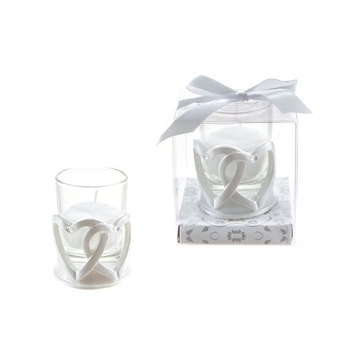 Double Heart Poly Resin Candle Set - Pack of 48 - Romantic Wedding, Anniversary & Home Decor Candles - Perfect for Table Centerpieces, Gift Giving & Special Occasions