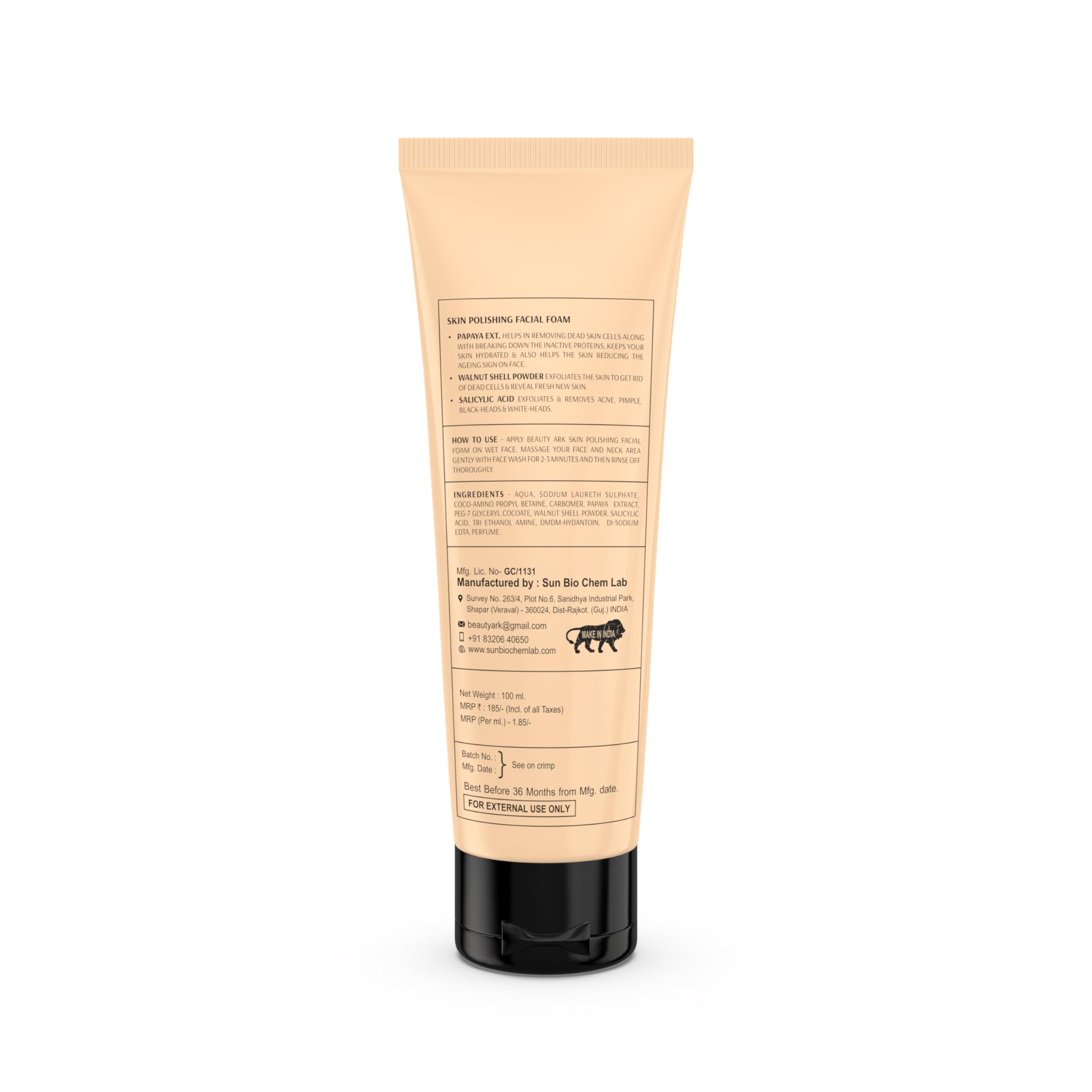 BEAUTY ARK Skin Polishing Face Wash - Gentle Exfoliating Cleanser for Glowing Skin (Pack of 2, 100ml Each) - Perfect for Daily Skincare Routine & Travel