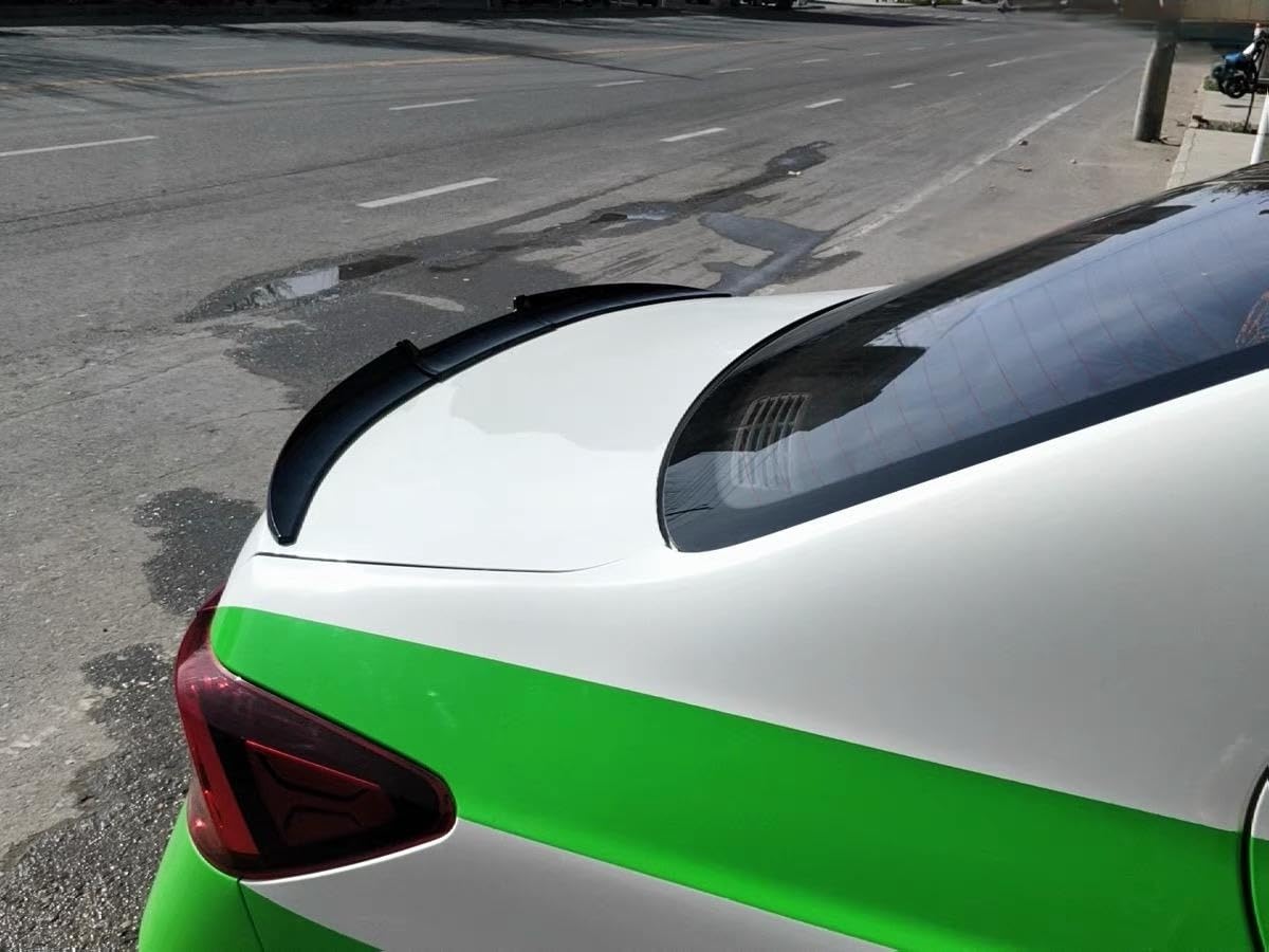 Universal Carbon Fiber Car Trunk Spoiler Roof Lip Kit - 3-Piece No Drill Tail Wing for Car Modification - Large Top Wing (Glossy Black) | Enhances Aerodynamics & Sporty Style for Sedans, Coupes & Hatchbacks